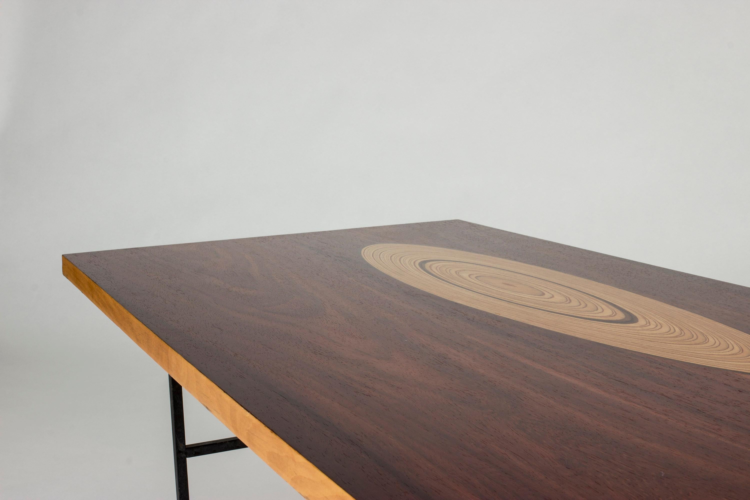 Rosewood and Inlaid Wood Coffee Table by Tapio Wirkkala for Asko For Sale 1