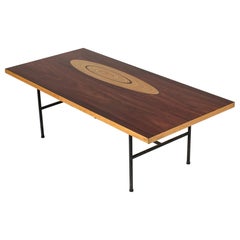 Retro Rosewood and Inlaid Wood Coffee Table by Tapio Wirkkala for Asko