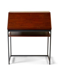 Rosewood and Iron Fall Front Secretary or Writing Table