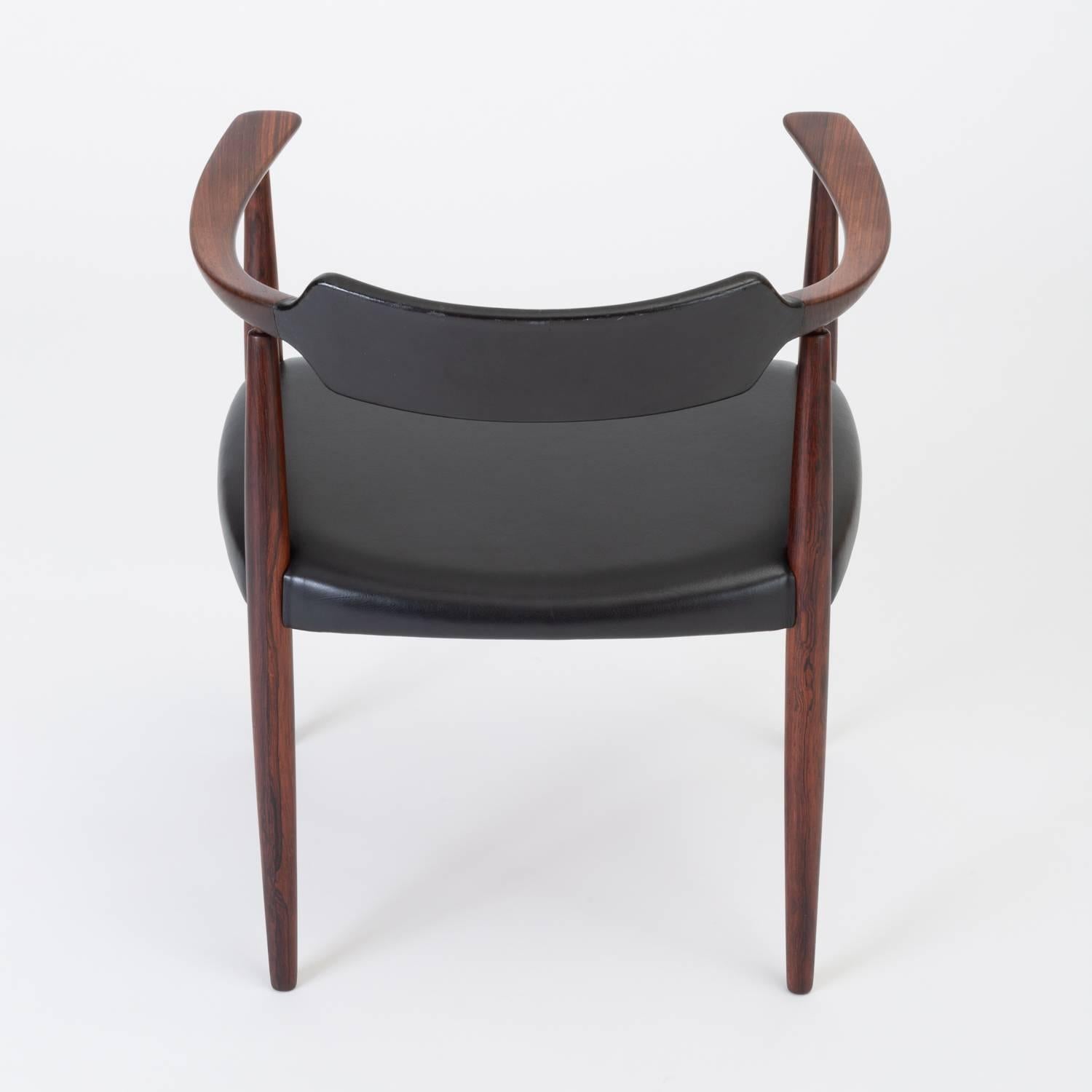 Rosewood and Leather Armchair by Bent Andersen for Christensen & Larsen 4