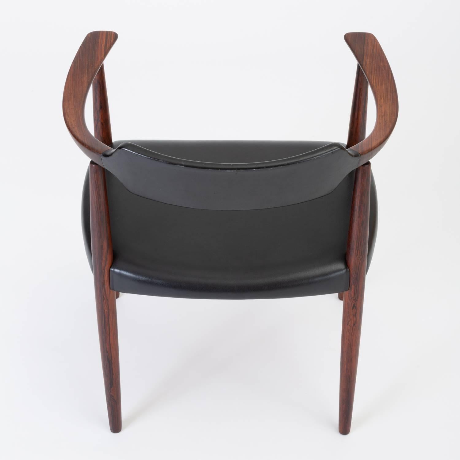 Rosewood and Leather Armchair by Bent Andersen for Christensen & Larsen 5