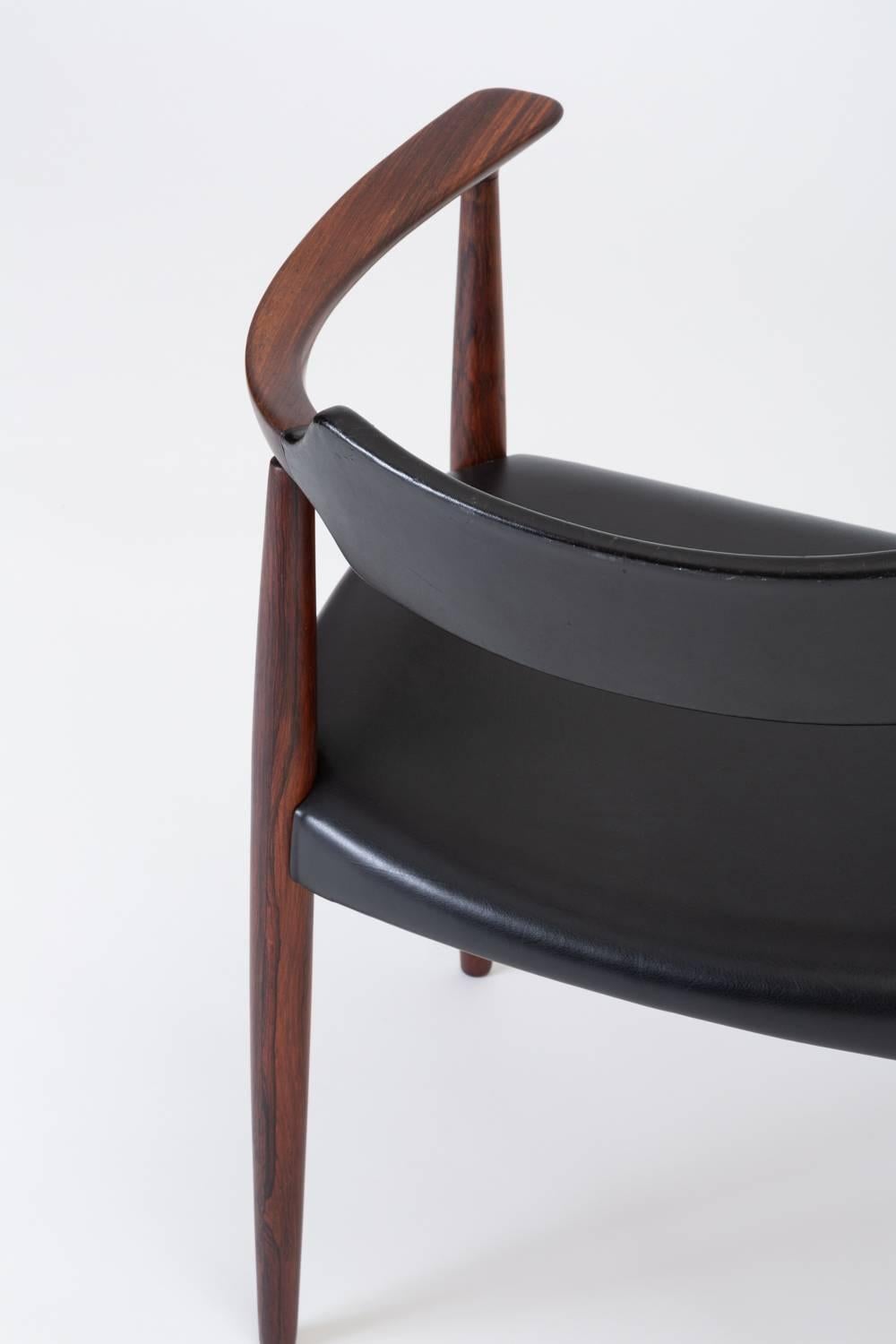 Rosewood and Leather Armchair by Bent Andersen for Christensen & Larsen 8