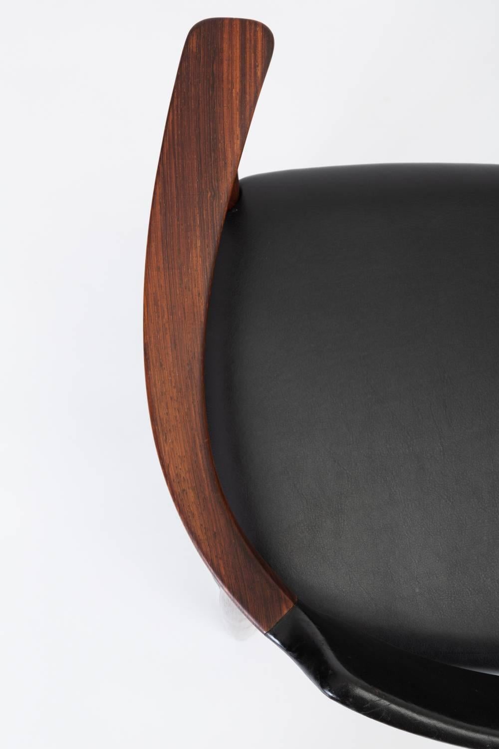 Rosewood and Leather Armchair by Bent Andersen for Christensen & Larsen 10