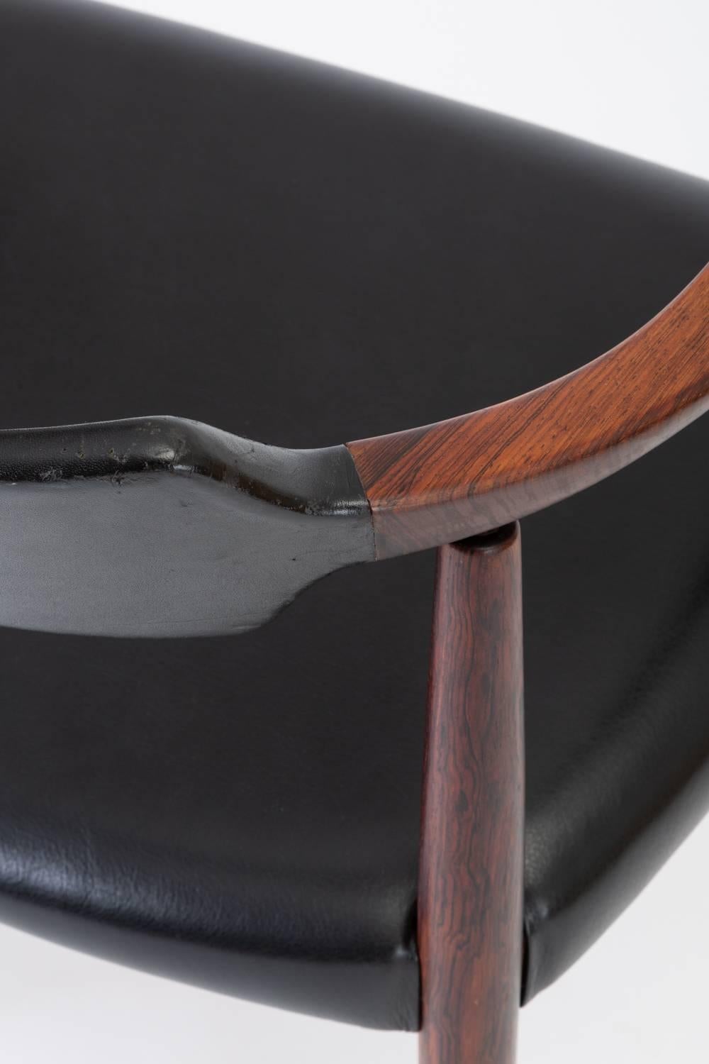 Rosewood and Leather Armchair by Bent Andersen for Christensen & Larsen 11