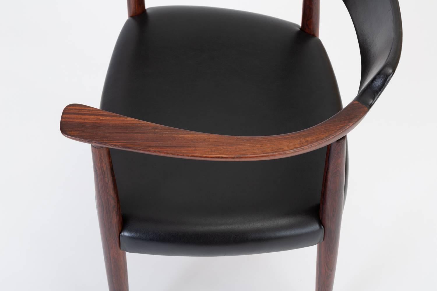 Rosewood and Leather Armchair by Bent Andersen for Christensen & Larsen 13