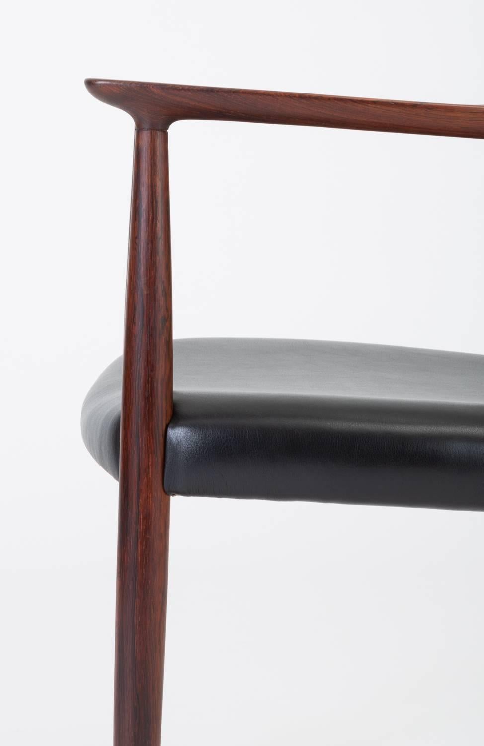 Rosewood and Leather Armchair by Bent Andersen for Christensen & Larsen 14