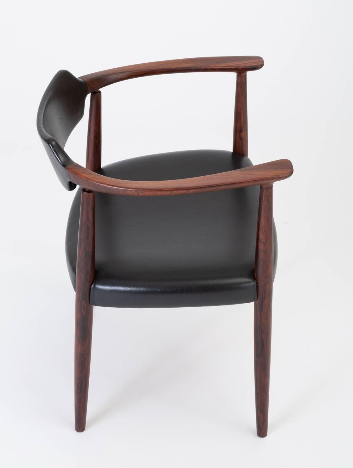 Mid-20th Century Rosewood and Leather Armchair by Bent Andersen for Christensen & Larsen