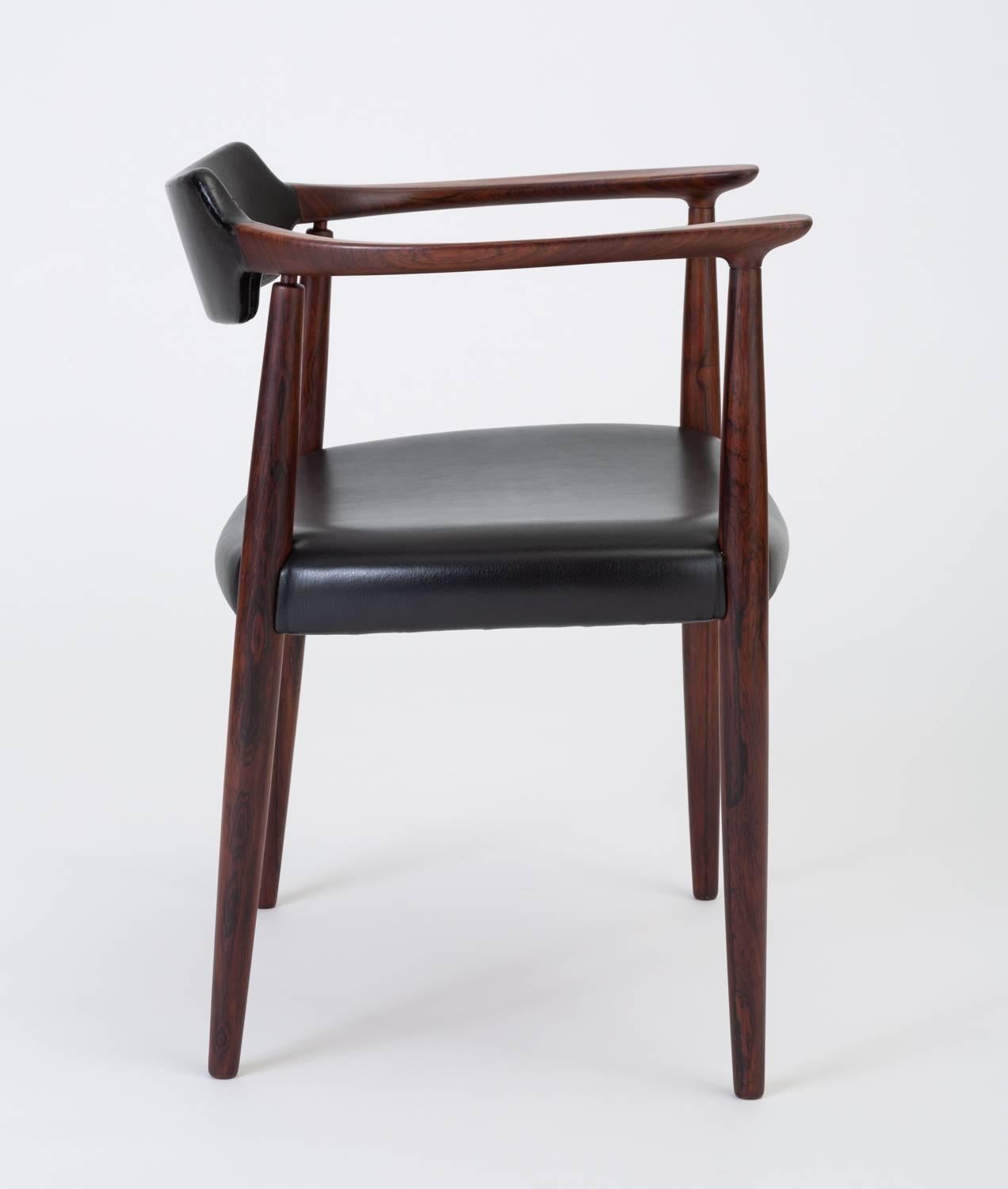 Rosewood and Leather Armchair by Bent Andersen for Christensen & Larsen 1