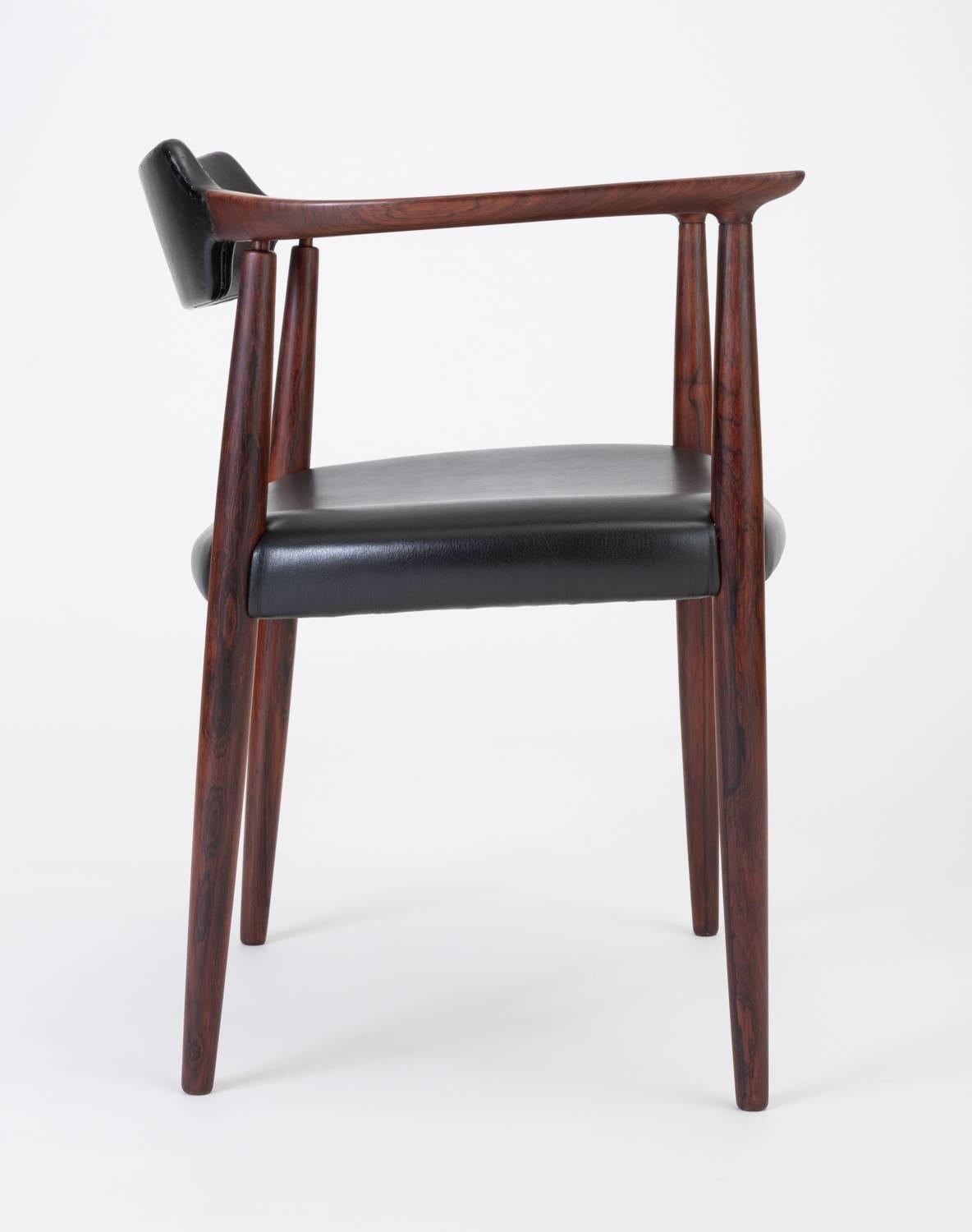 Rosewood and Leather Armchair by Bent Andersen for Christensen & Larsen 2