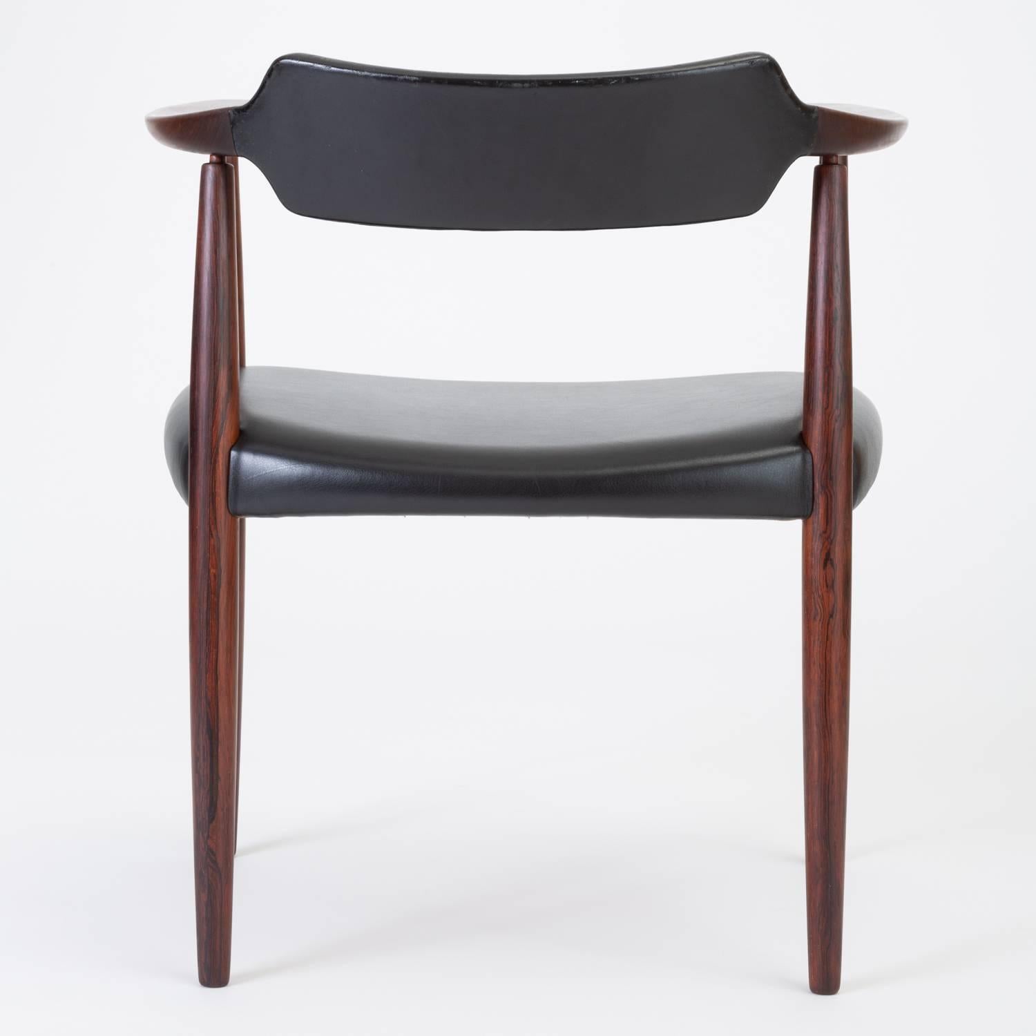 Rosewood and Leather Armchair by Bent Andersen for Christensen & Larsen 3
