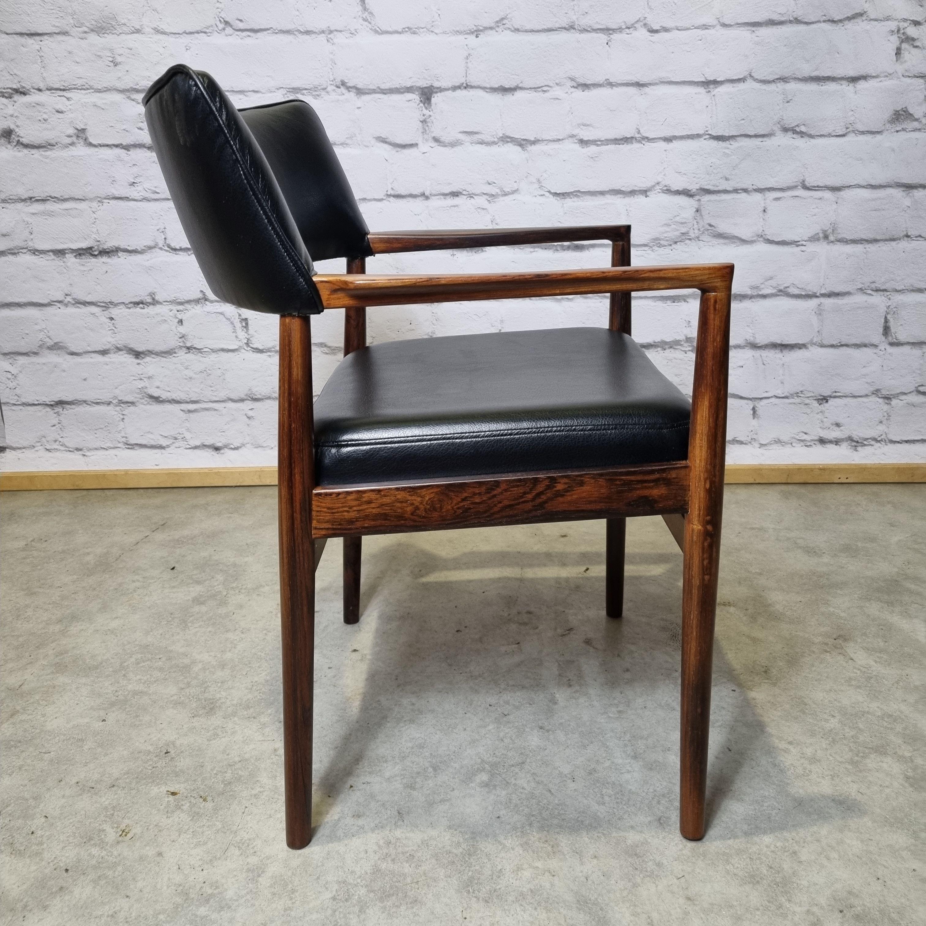 Rosewood and Leather Armchair by Erik Wortz for Soro Stolefabrik, Denmark 1960 4