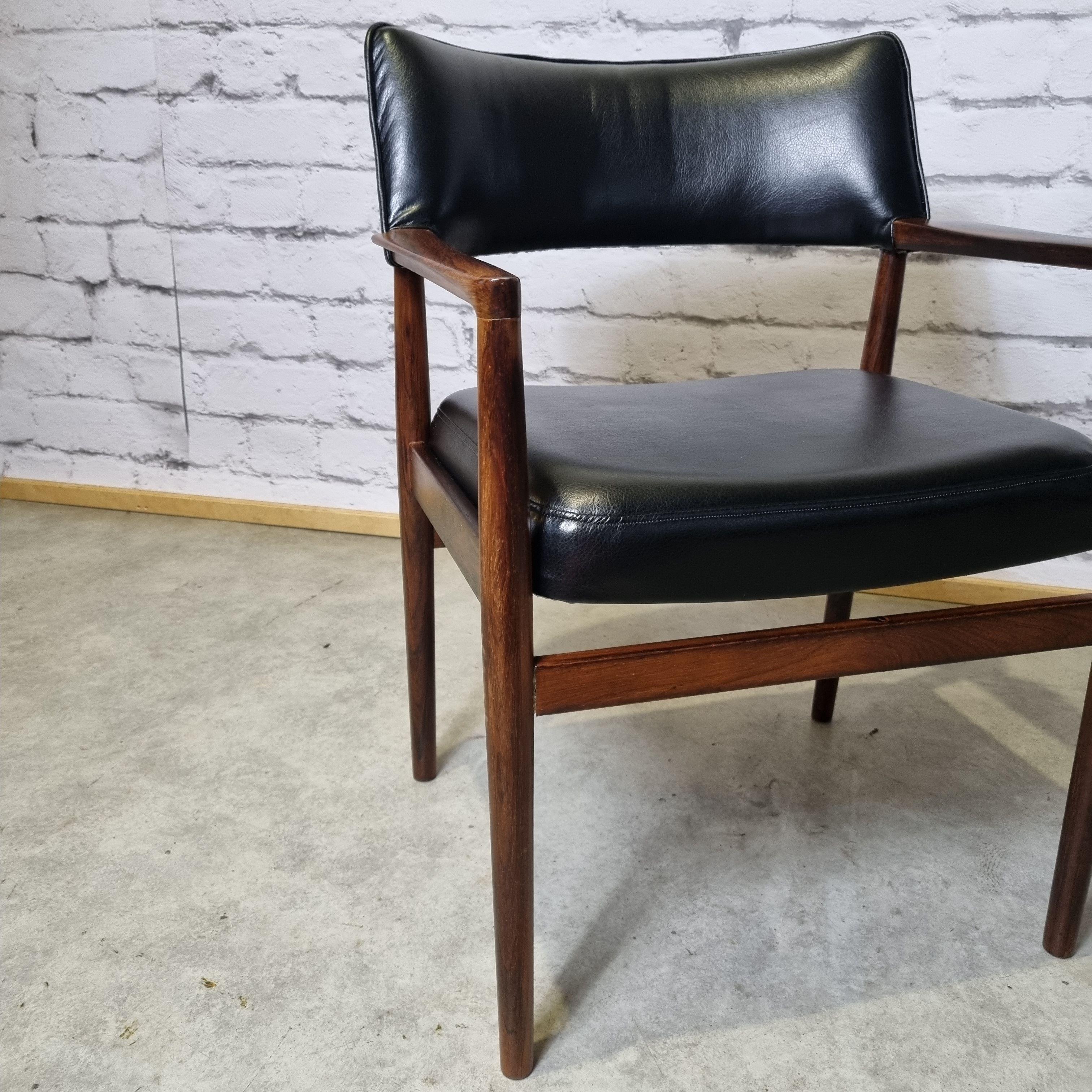 Rosewood and Leather Armchair by Erik Wortz for Soro Stolefabrik, Denmark 1960 9