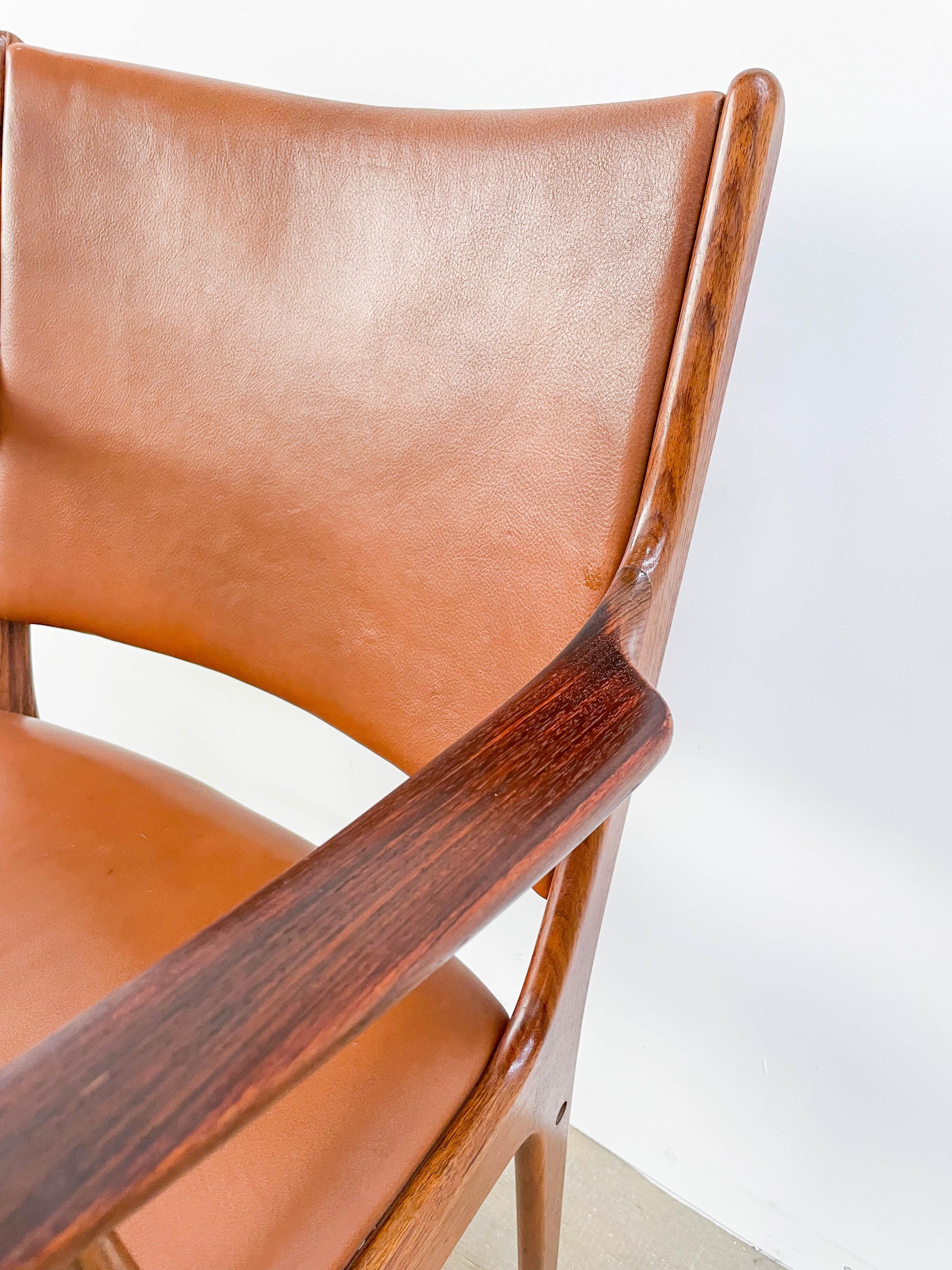 Rosewood and Leather Armchair by Johannes Anderson 4