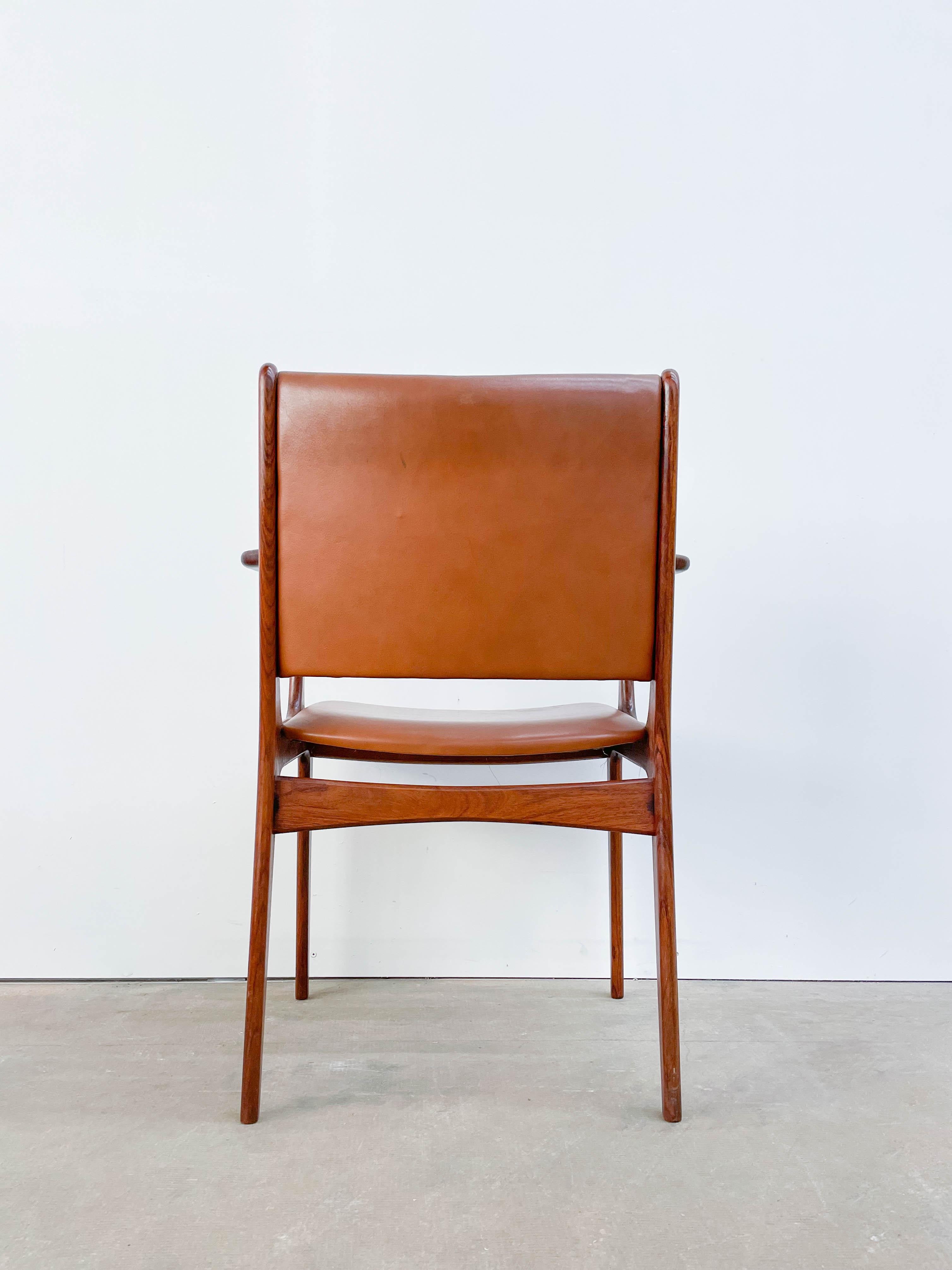 Mid-Century Modern Rosewood and Leather Armchair by Johannes Anderson