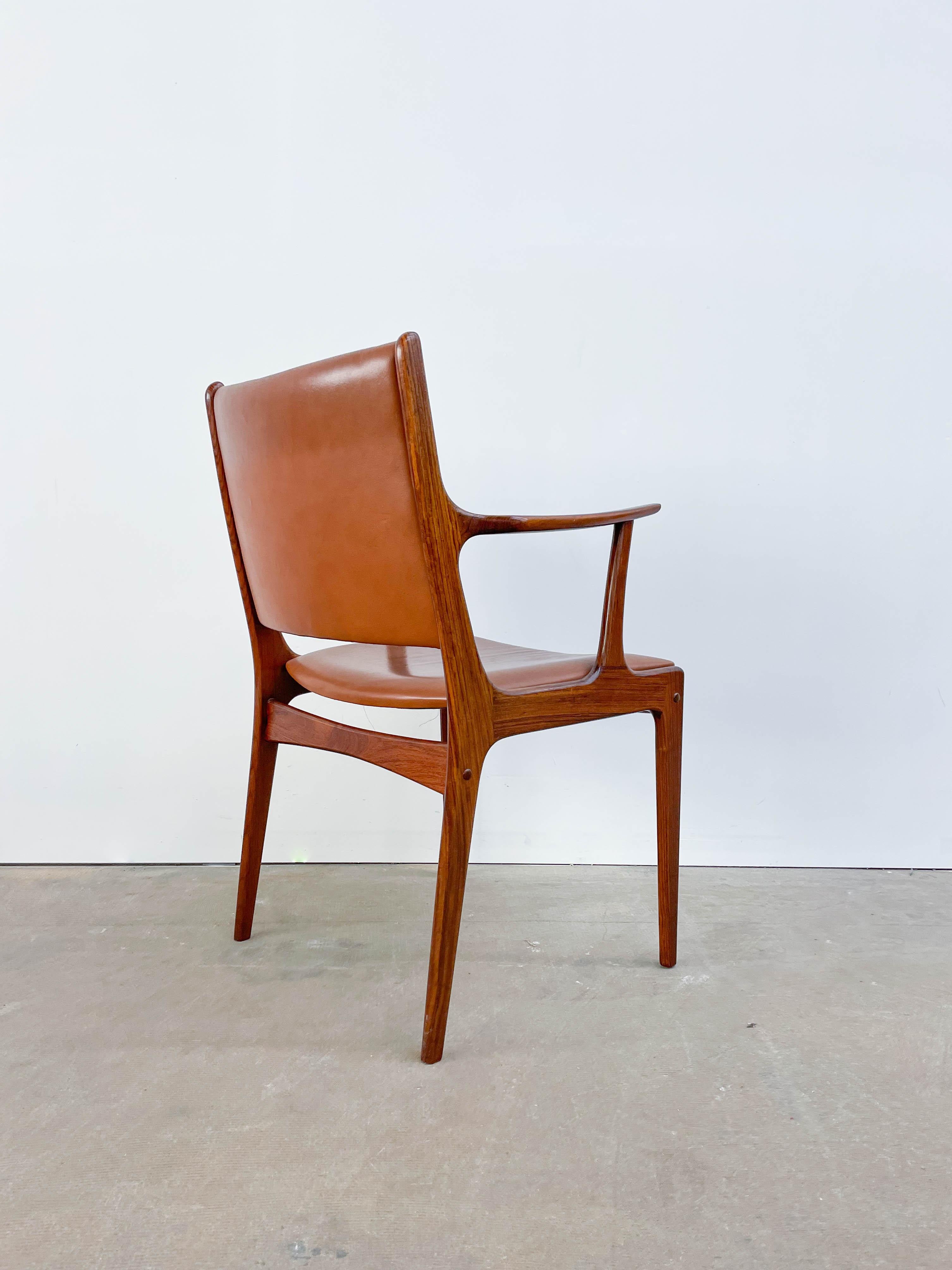 Danish Rosewood and Leather Armchair by Johannes Anderson