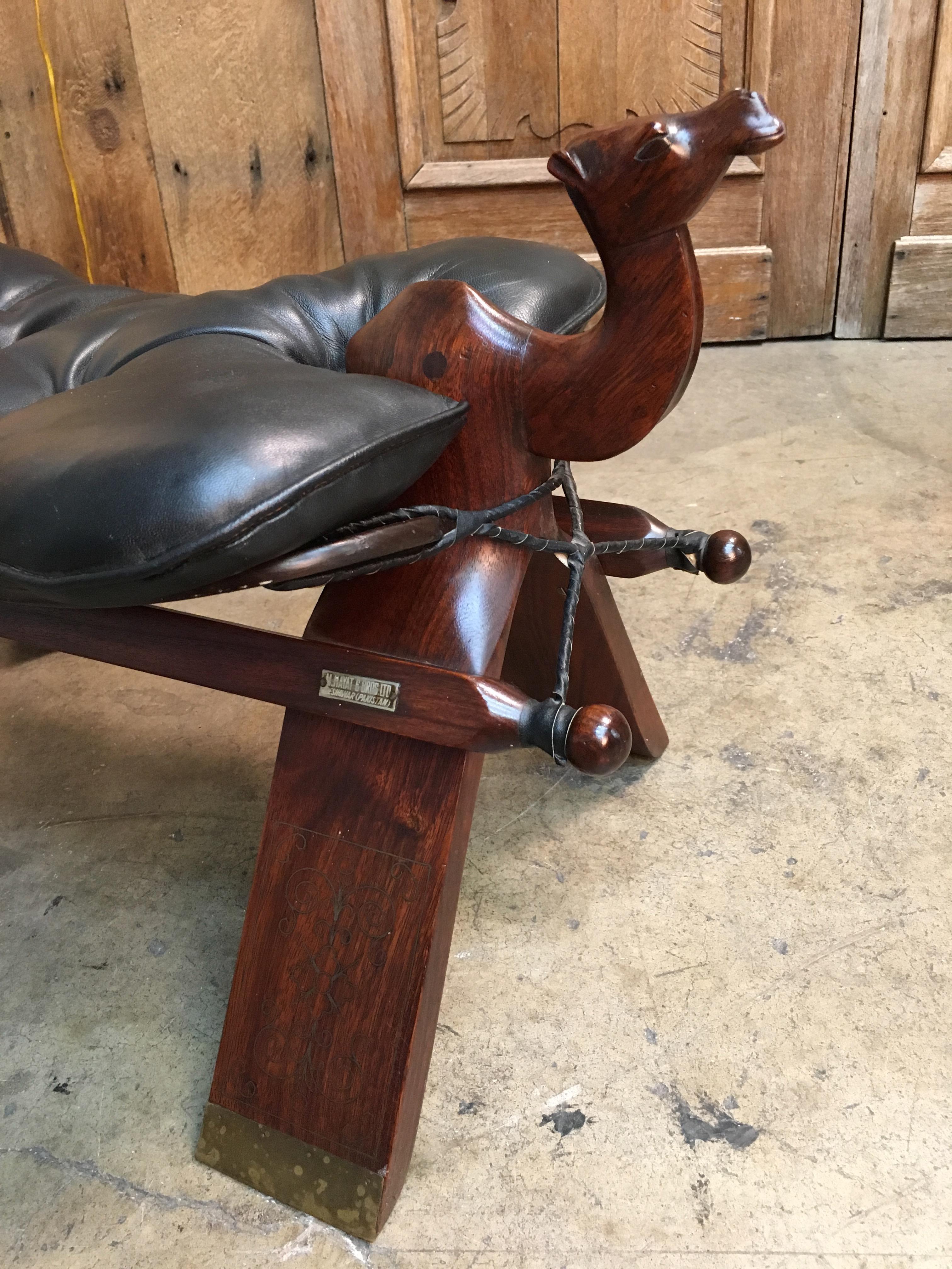 Other Rosewood and Leather Camel Saddle Stools For Sale