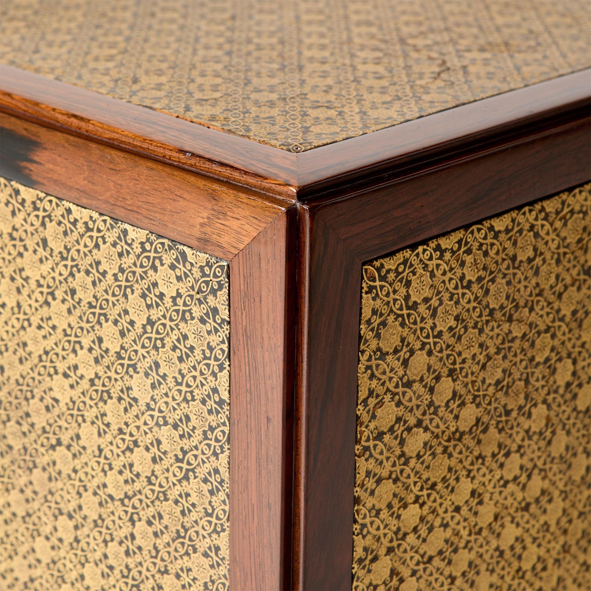 Rosewood and Leather Cube Side Table by Dunbar for Edward Wormley In Excellent Condition For Sale In Sagaponack, NY