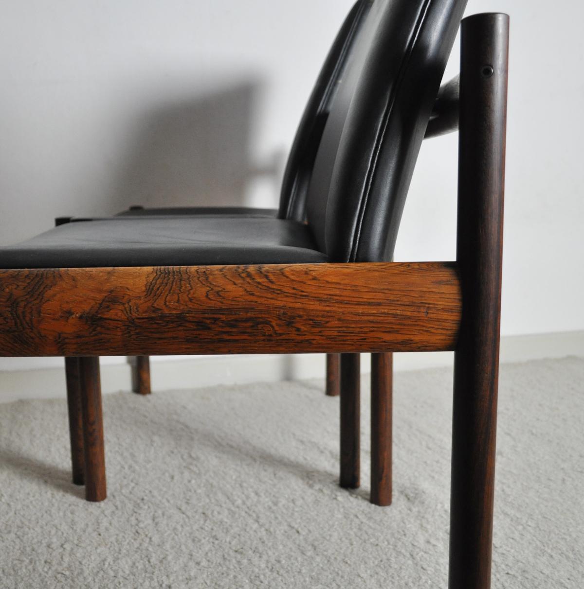 Rosewood and Leather Dining Chair by Sven Ivar Dysthe for Dokka Møbler For Sale 2