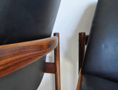 Rosewood and Leather Dining Chair by Sven Ivar Dysthe for Dokka Møbler