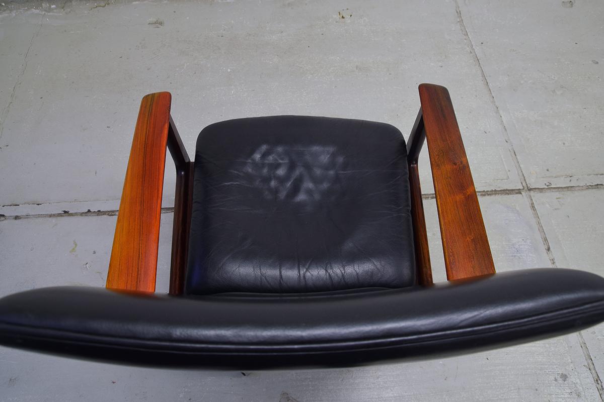 Rosewood and Leather Executive Office Chair by Arne Vodder for Sibast, 1960s 10