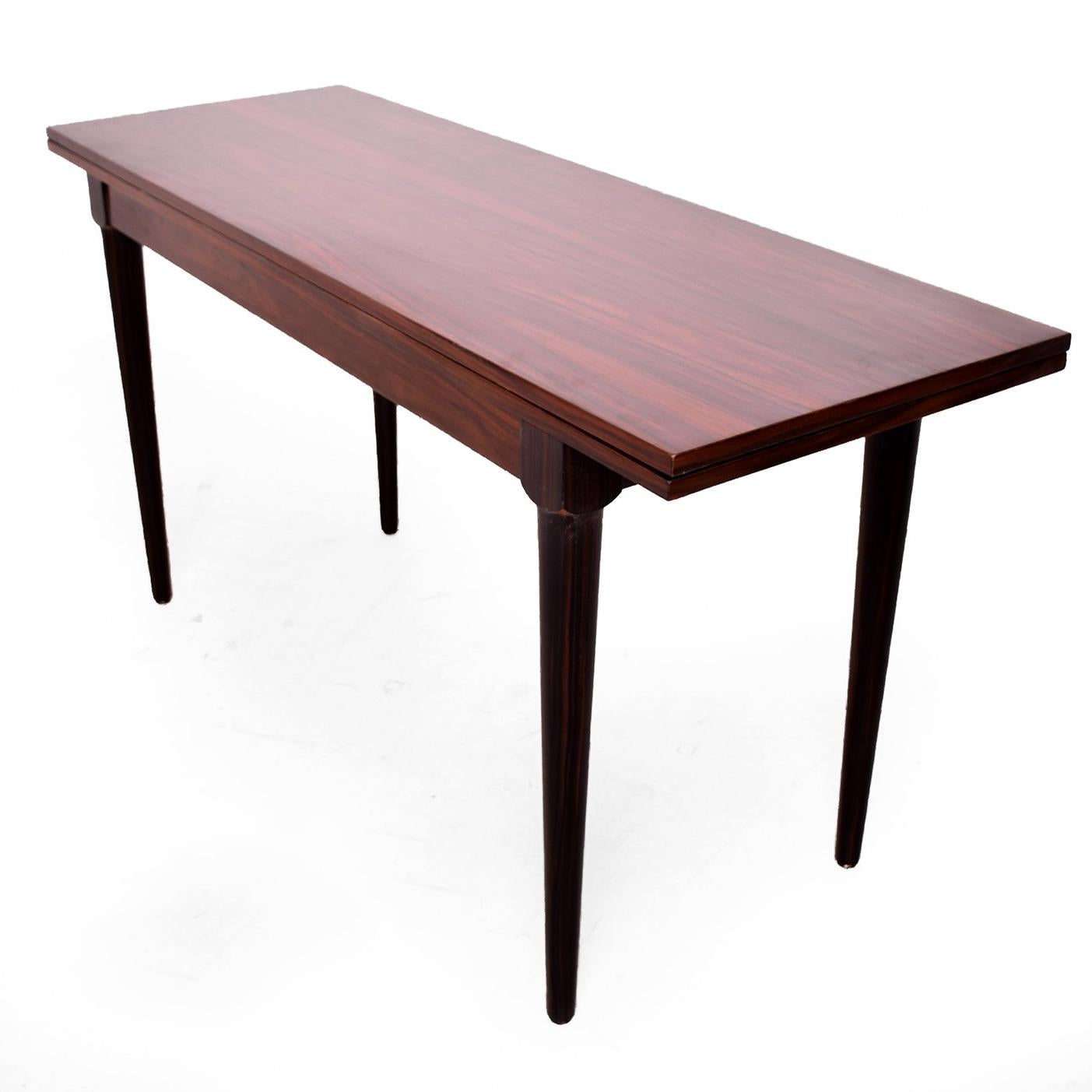 American Rosewood and Macassar Console Dining Table