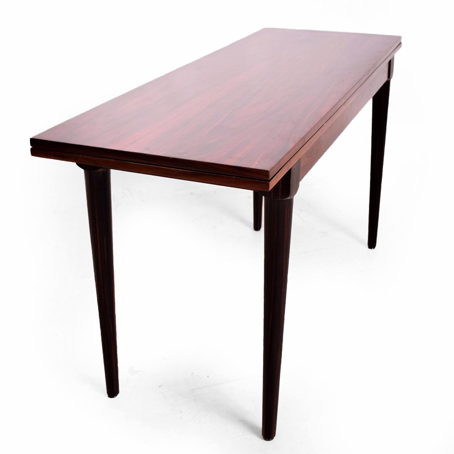 Mid-20th Century Rosewood and Macassar Console Dining Table