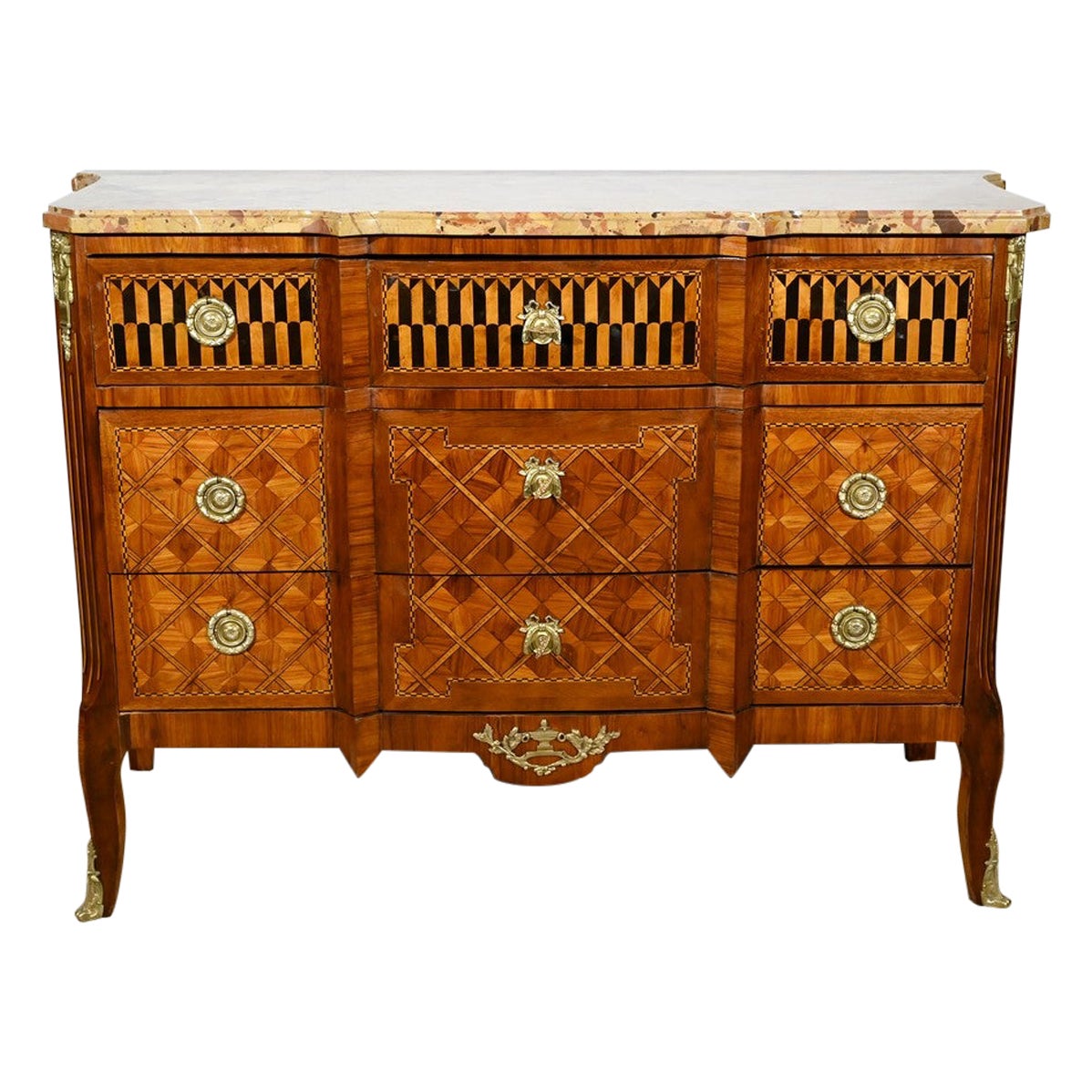 Rosewood and Mahogany Chest of Drawers, Louis XV / Louis XVI Transition – Late 1
