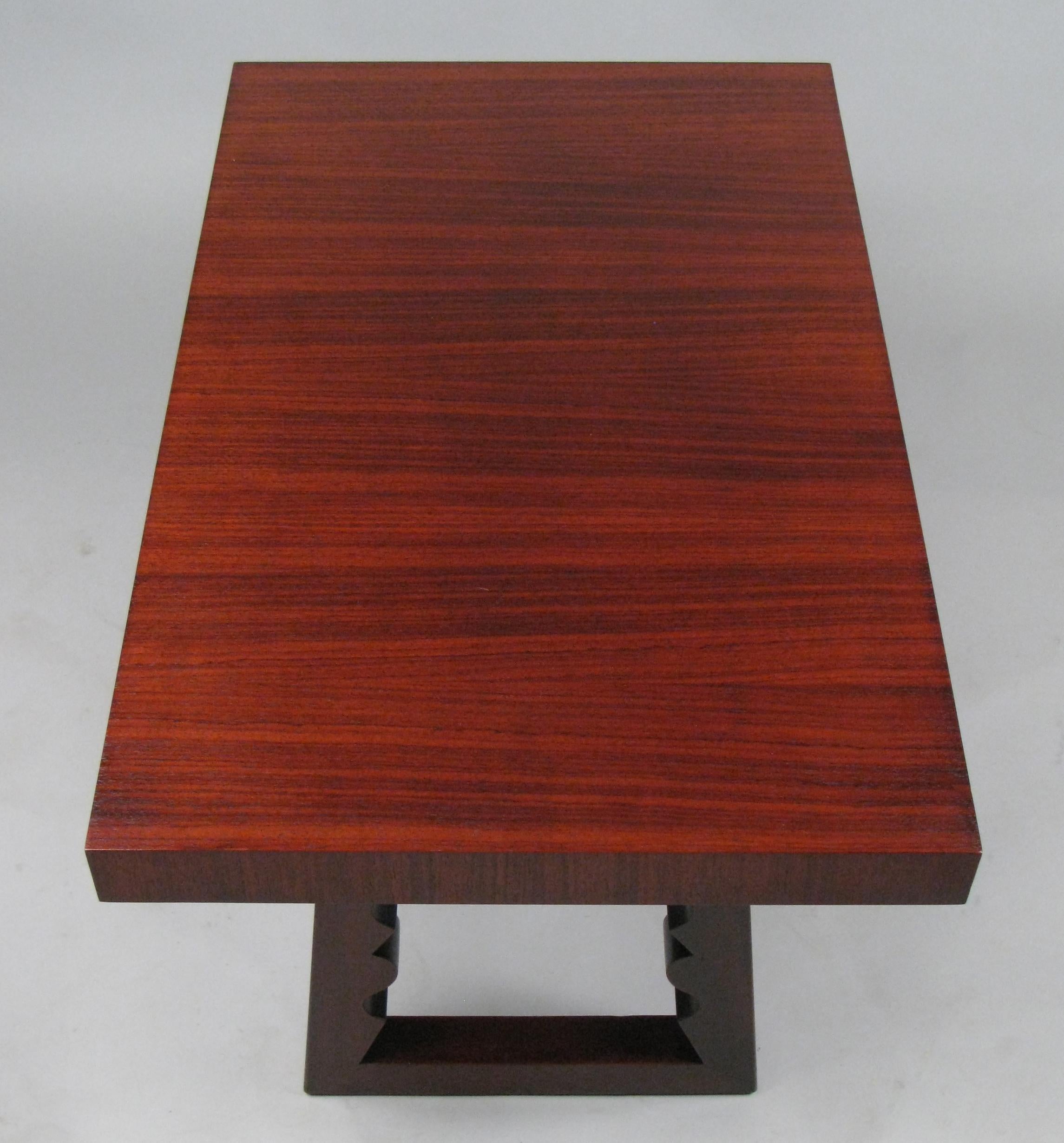 Rosewood and Mahogany Cocktail Table by Andrew Szoeke In Good Condition For Sale In Hudson, NY