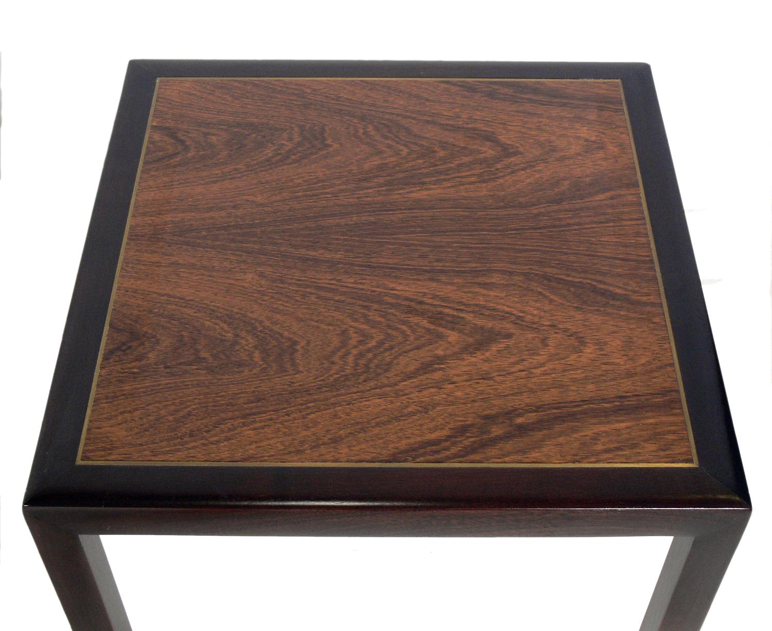 American Rosewood and Mahogany End Tables Attributed to Dunbar