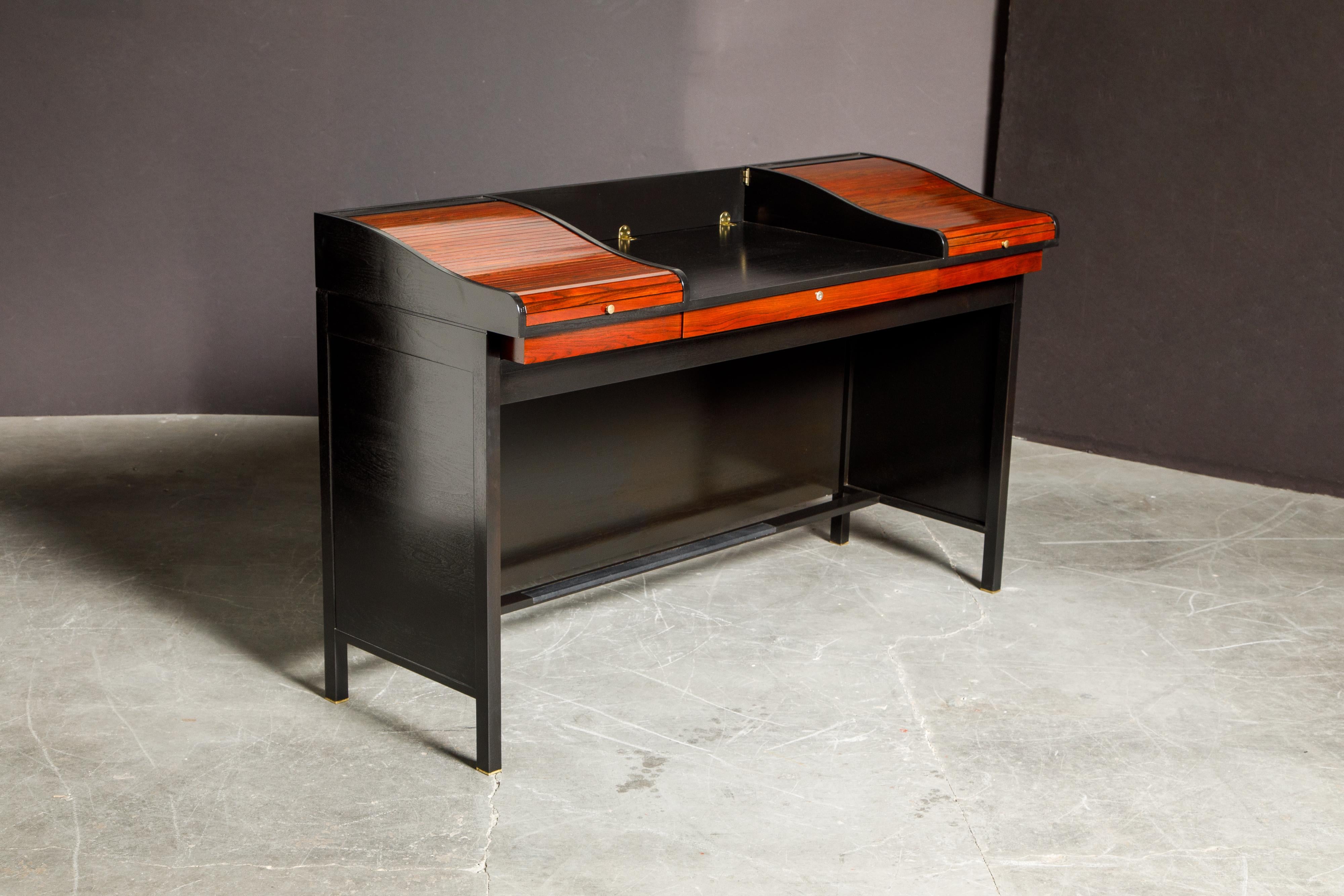 American Rosewood and Mahogany Receptionist Desk by Edward Wormley for Dunbar, circa 1960 For Sale