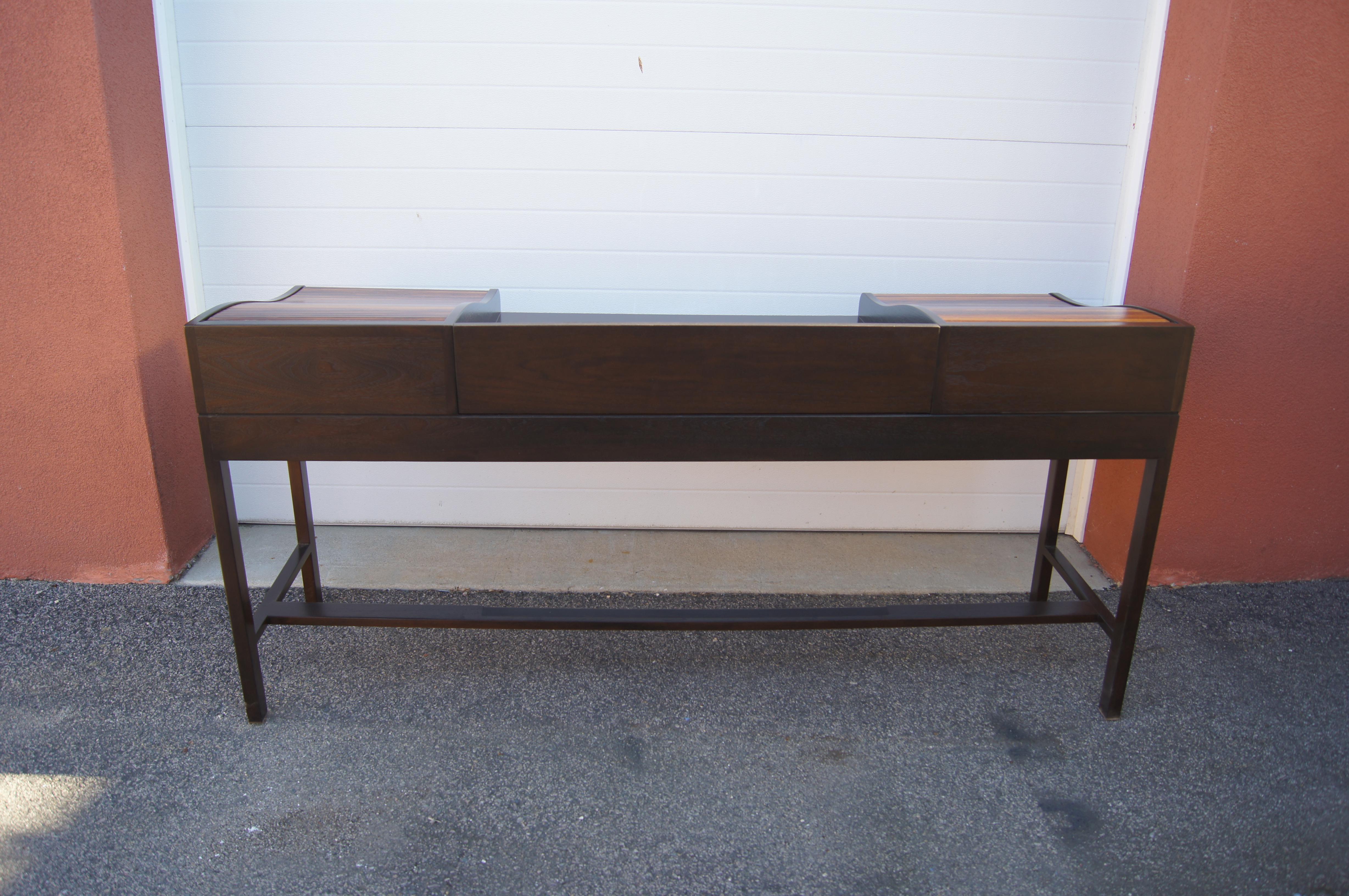 Rosewood and Mahogany Roll-Top Desk by Edward Wormley for Dunbar 3