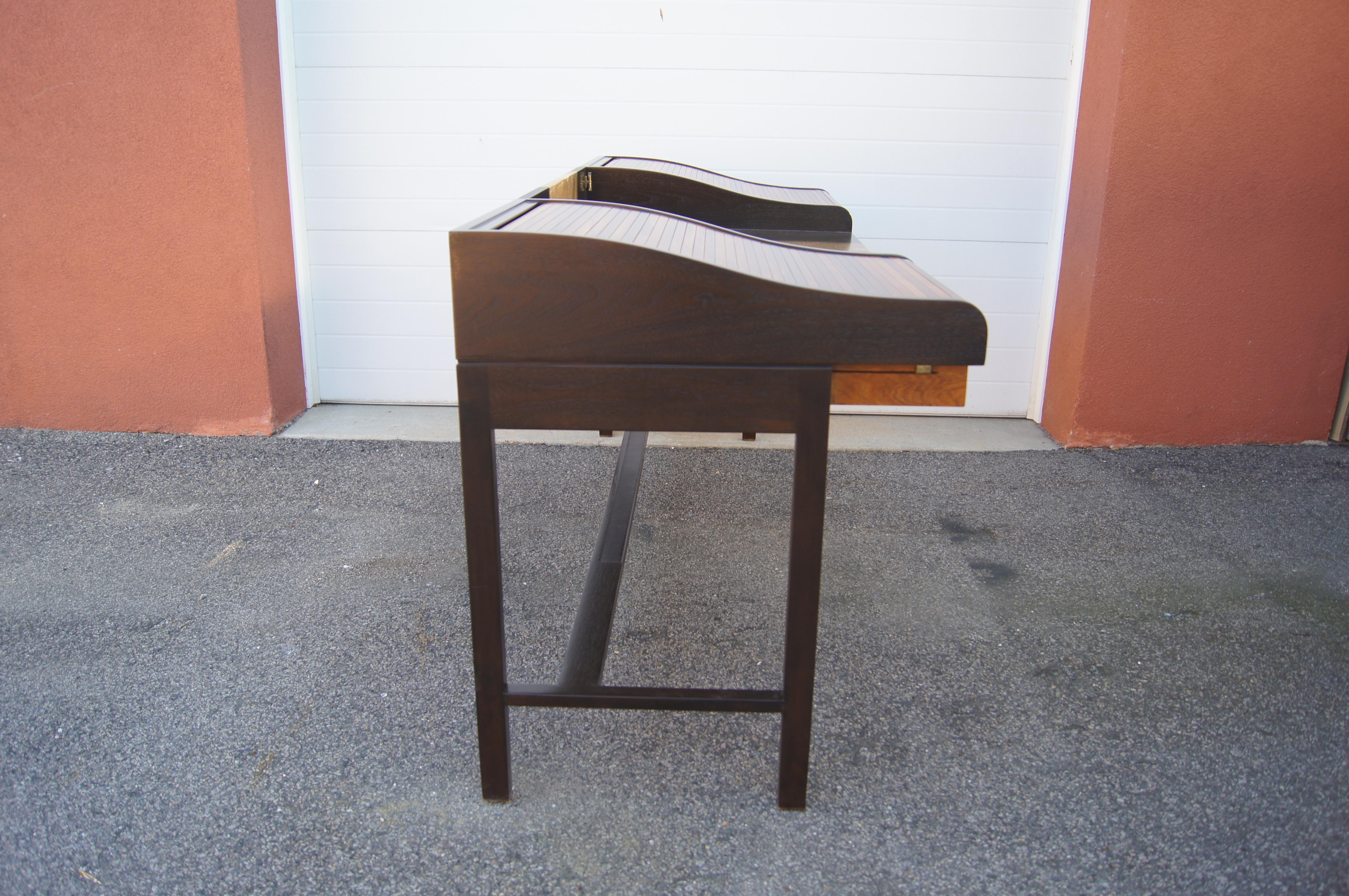 Rosewood and Mahogany Roll-Top Desk by Edward Wormley for Dunbar 1