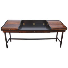 Rosewood and Mahogany Roll-Top Desk by Edward Wormley for Dunbar