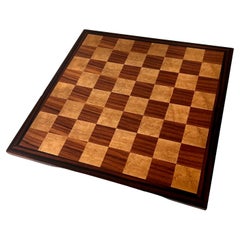 Vintage Rosewood and Maple Inlay Checker or Chess Board Hand Made in England