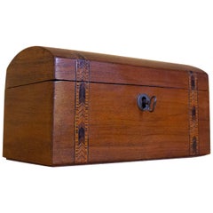Joyero de madera autóctona y marquetería - época Louis Philippe