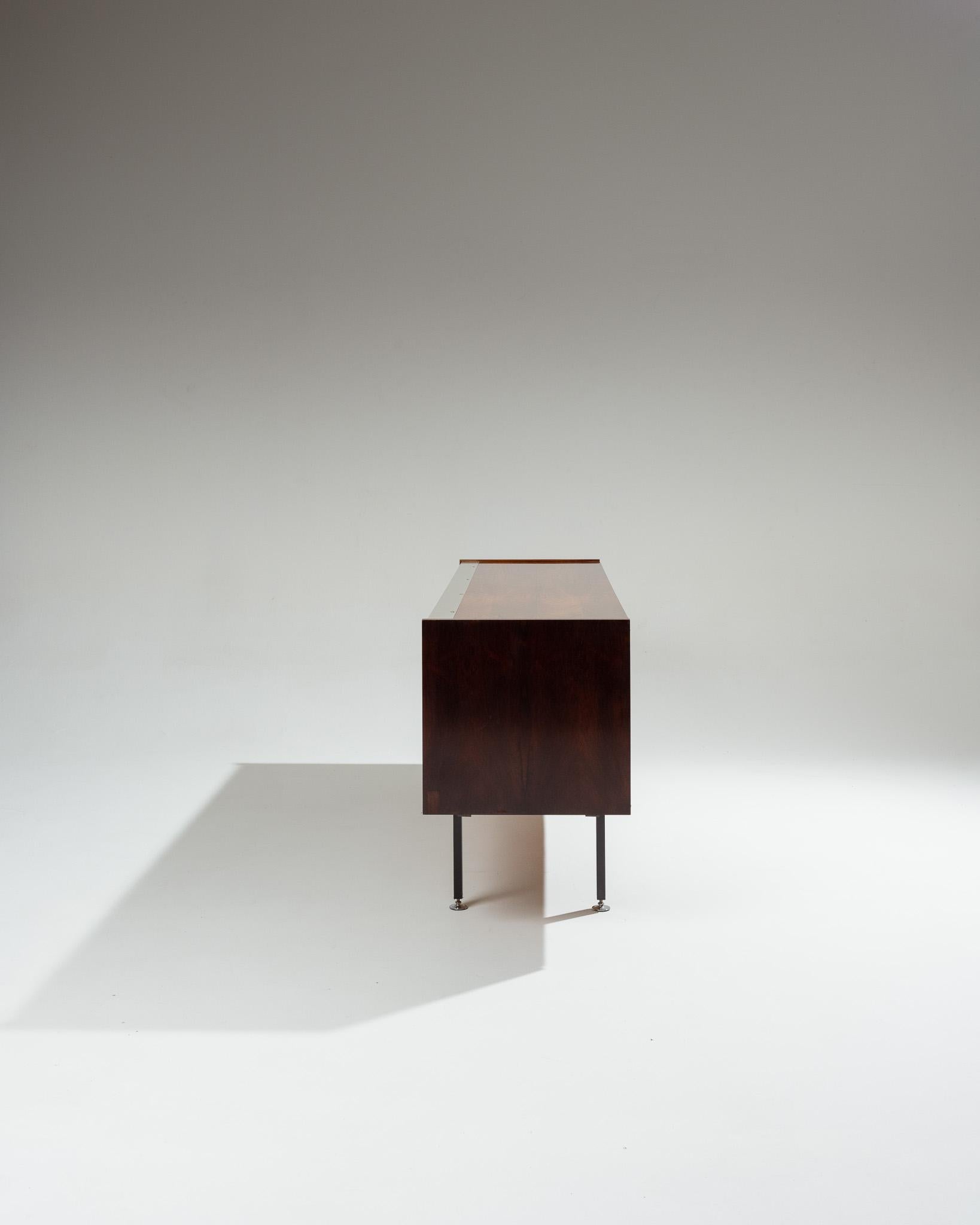 Francese Credenza in palissandro e metallo, Georges Frydman, anni '60 in vendita