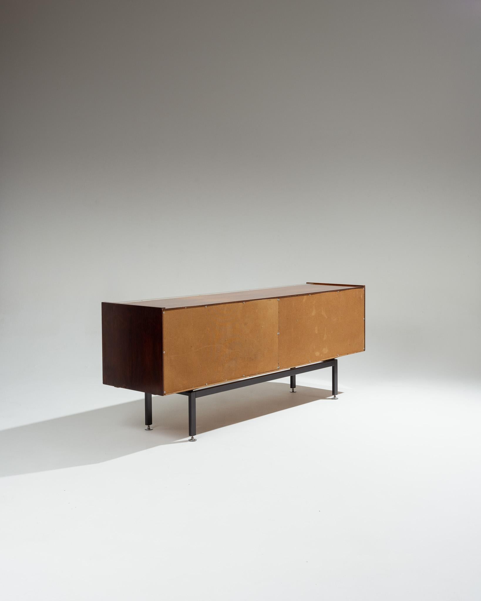 Credenza in palissandro e metallo, Georges Frydman, anni '60 In condizioni buone in vendita a PARIS, FR
