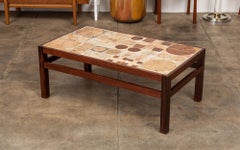 Rosewood and Mosaic Tile Coffee Table by Tue Poulsen
