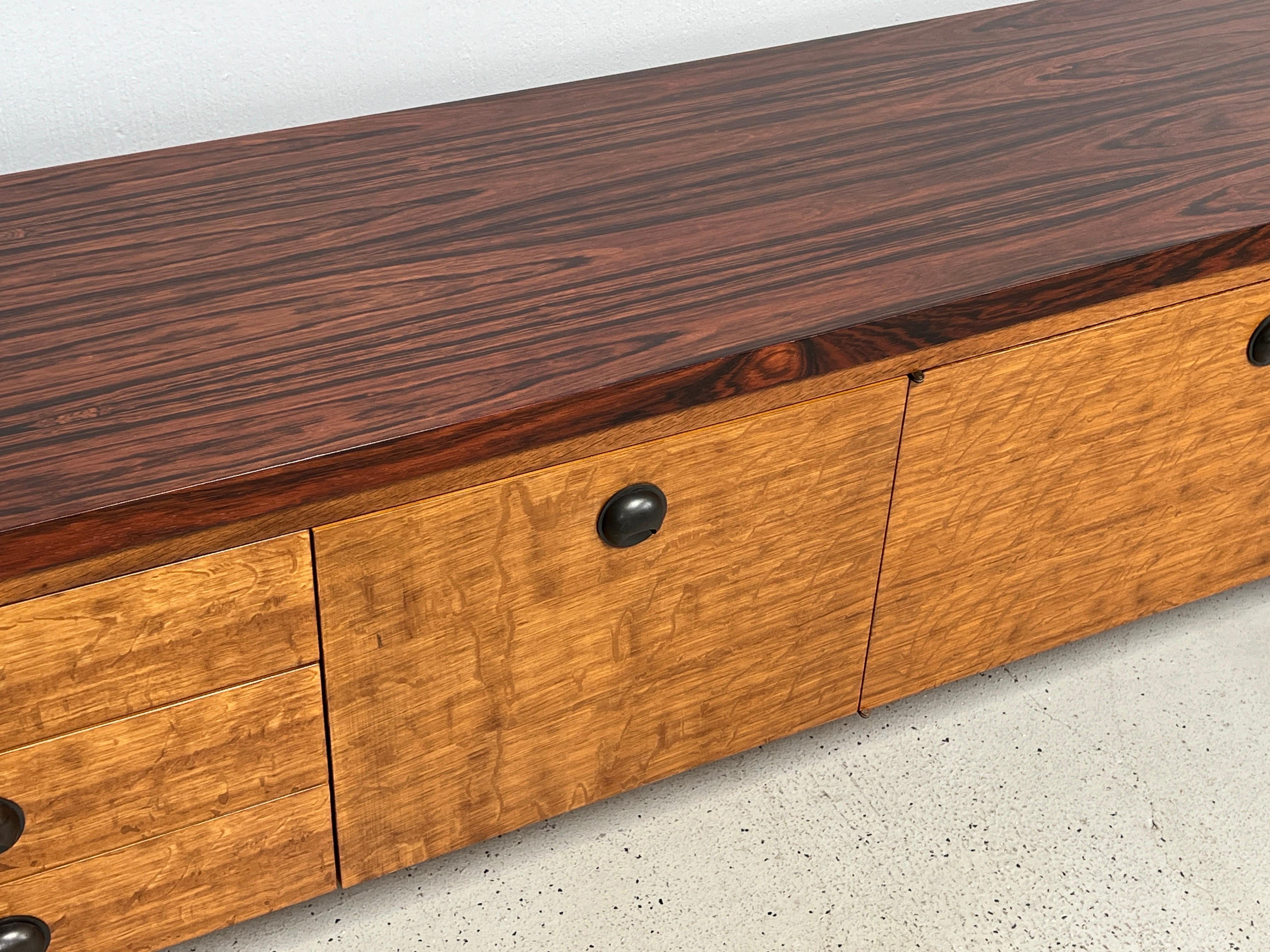 Rosewood and Oak Credenza by Edward Wormley for Dunbar For Sale 6