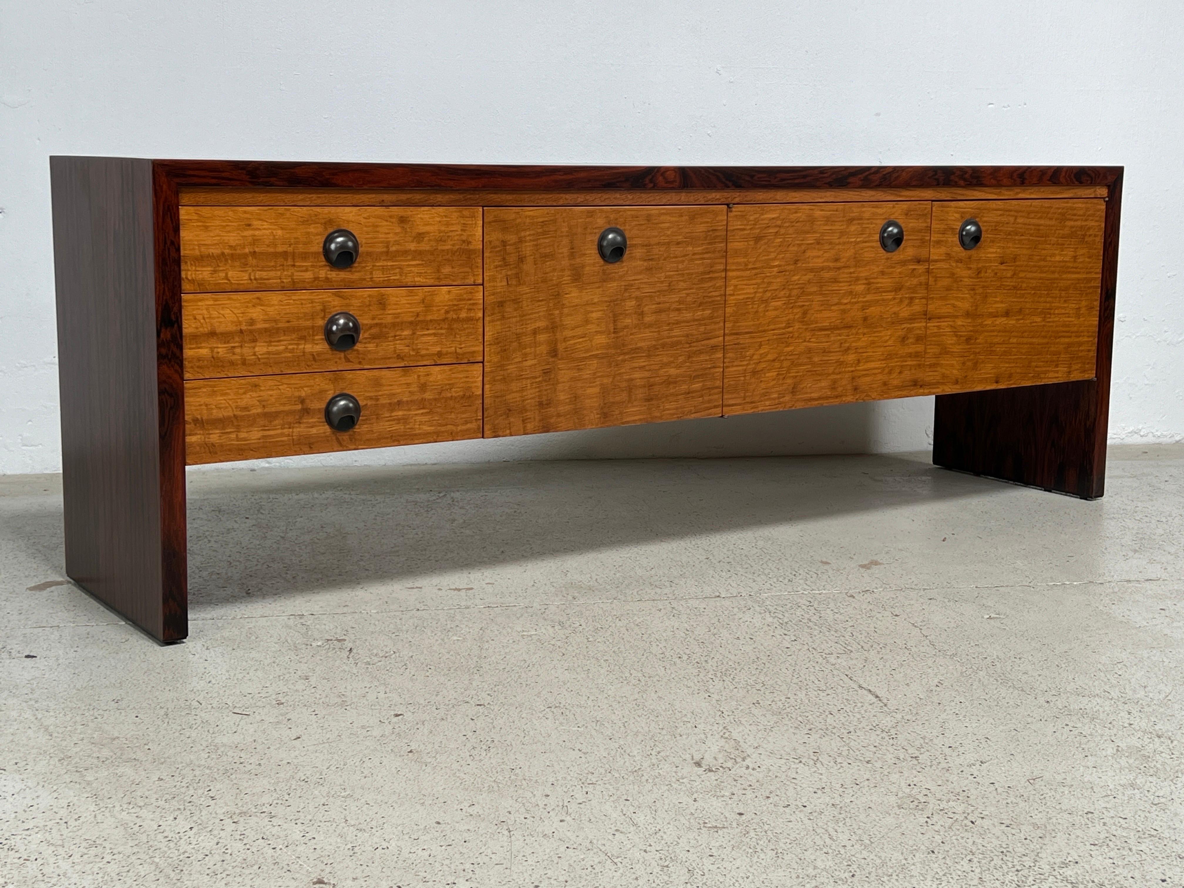 Rosewood and Oak Credenza by Edward Wormley for Dunbar For Sale 8