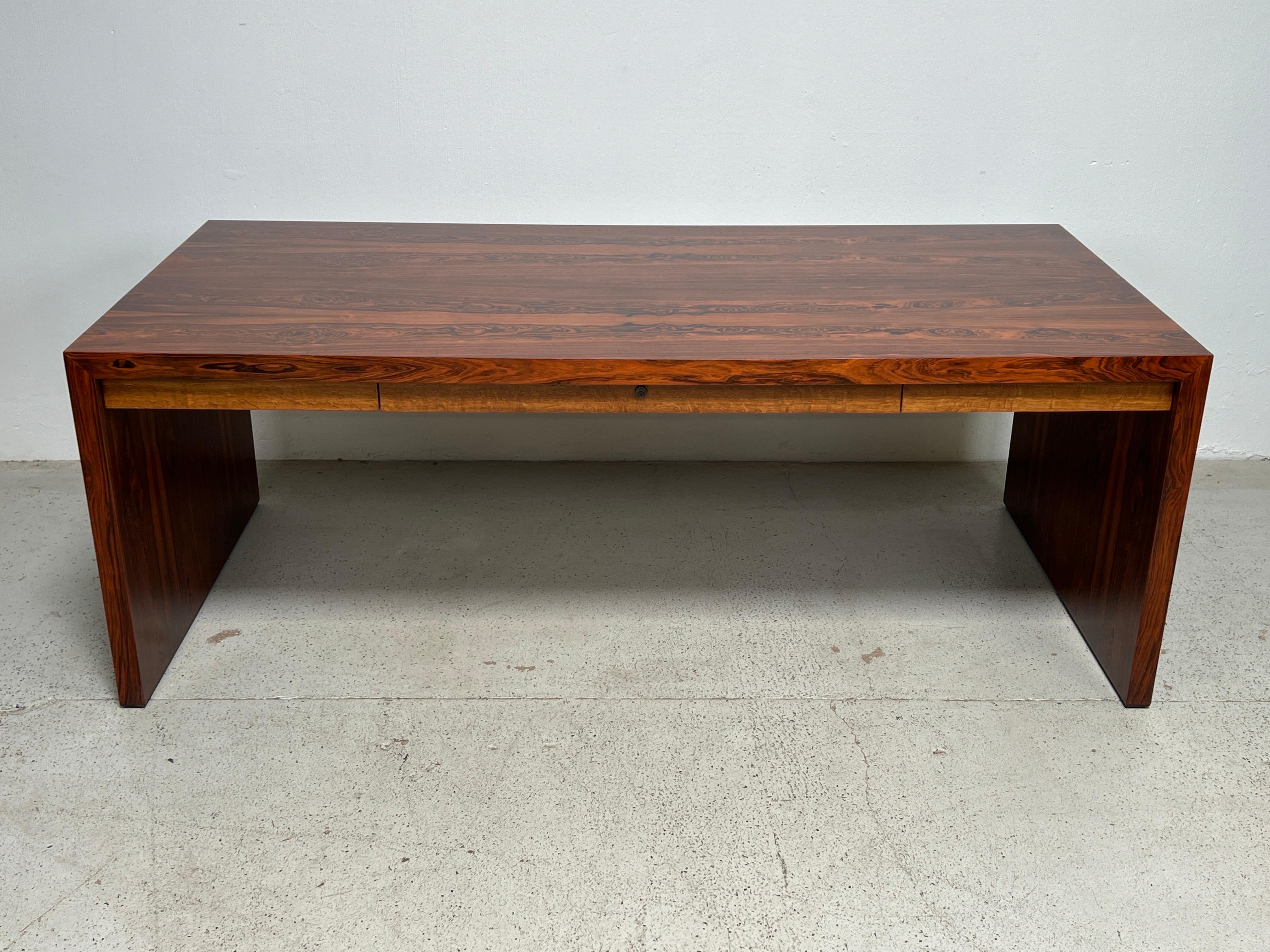 Rosewood and Oak Desk by Edward Wormley for Dunbar  For Sale 6