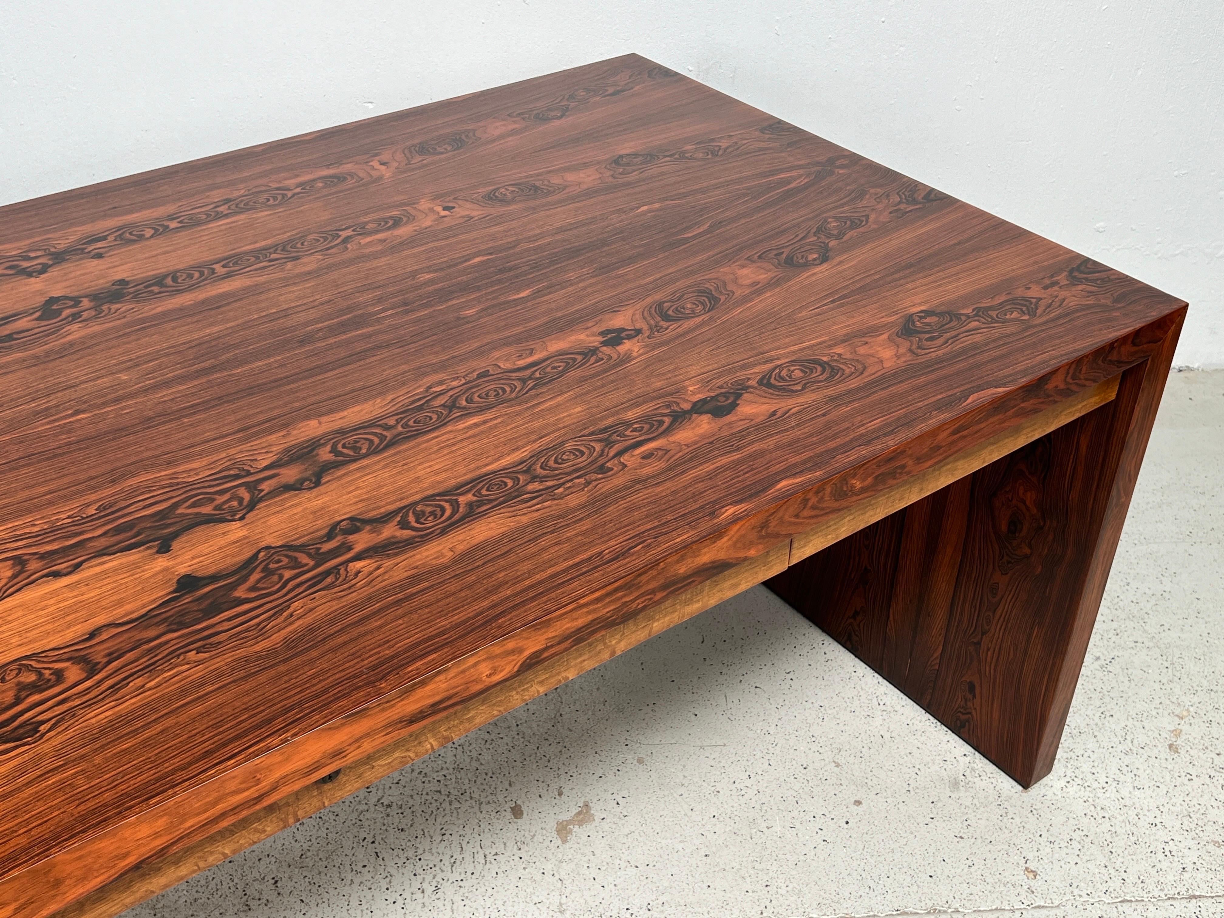 Rosewood and Oak Desk by Edward Wormley for Dunbar  For Sale 7