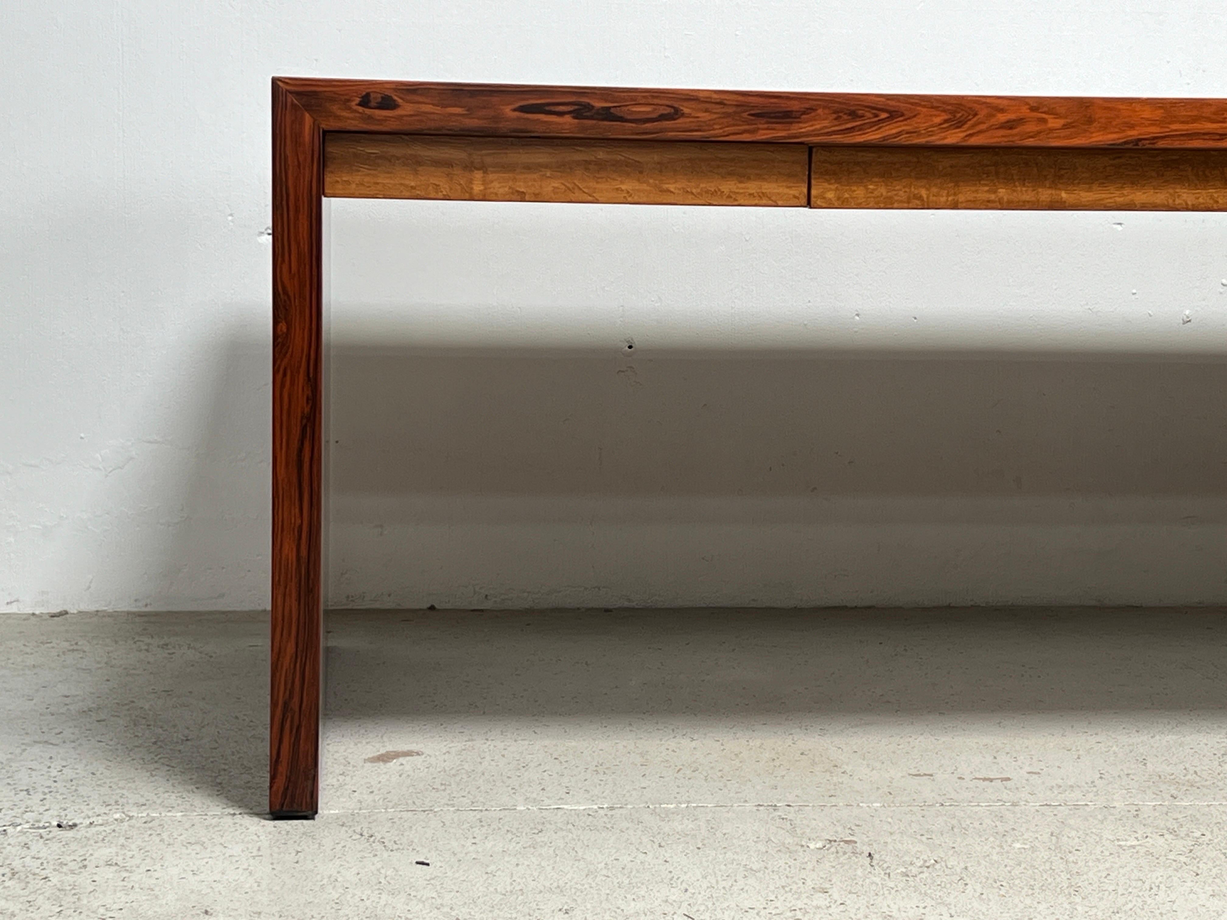 Rosewood and Oak Desk by Edward Wormley for Dunbar  For Sale 4