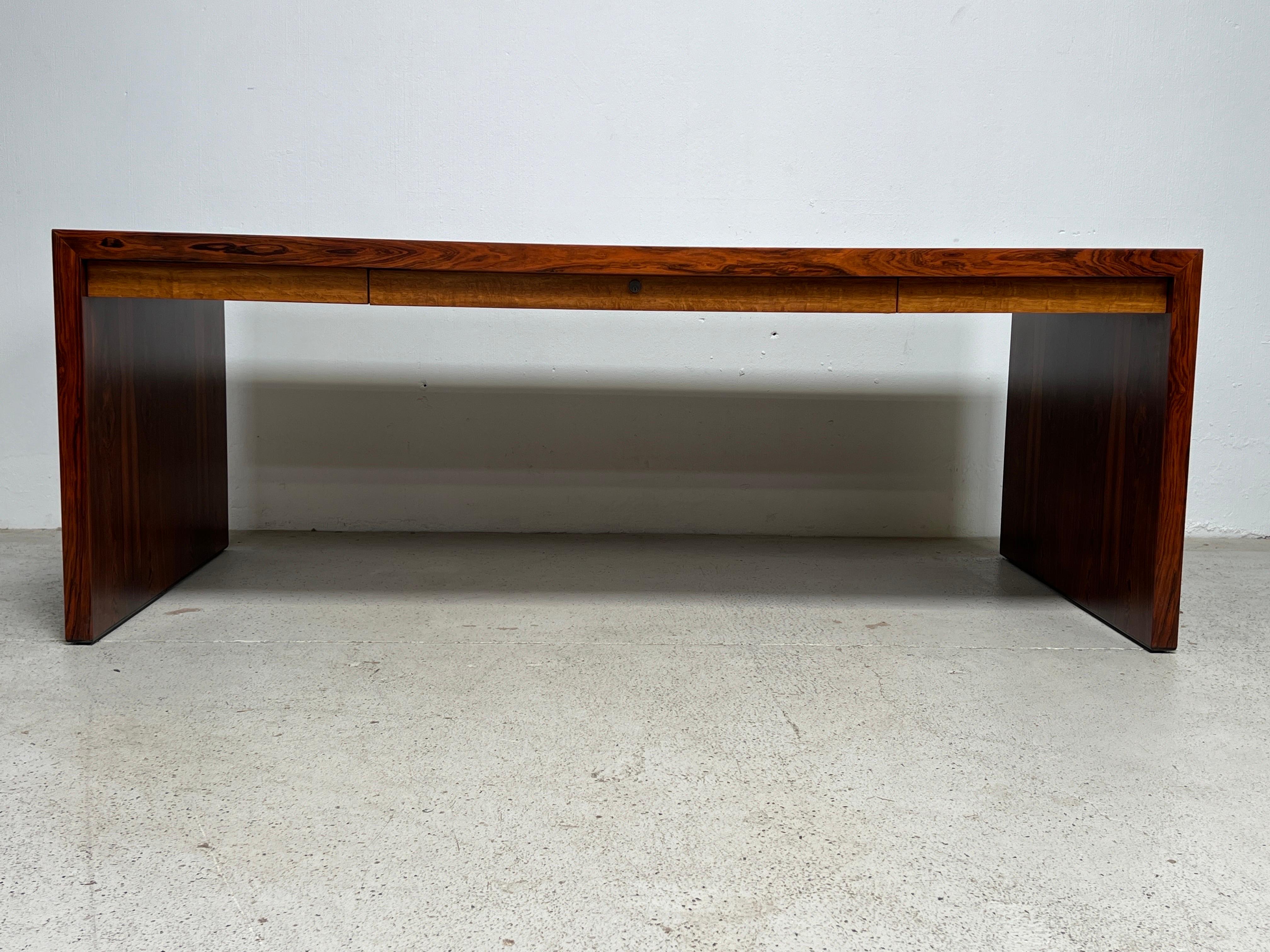 Rosewood and Oak Desk by Edward Wormley for Dunbar  For Sale 5