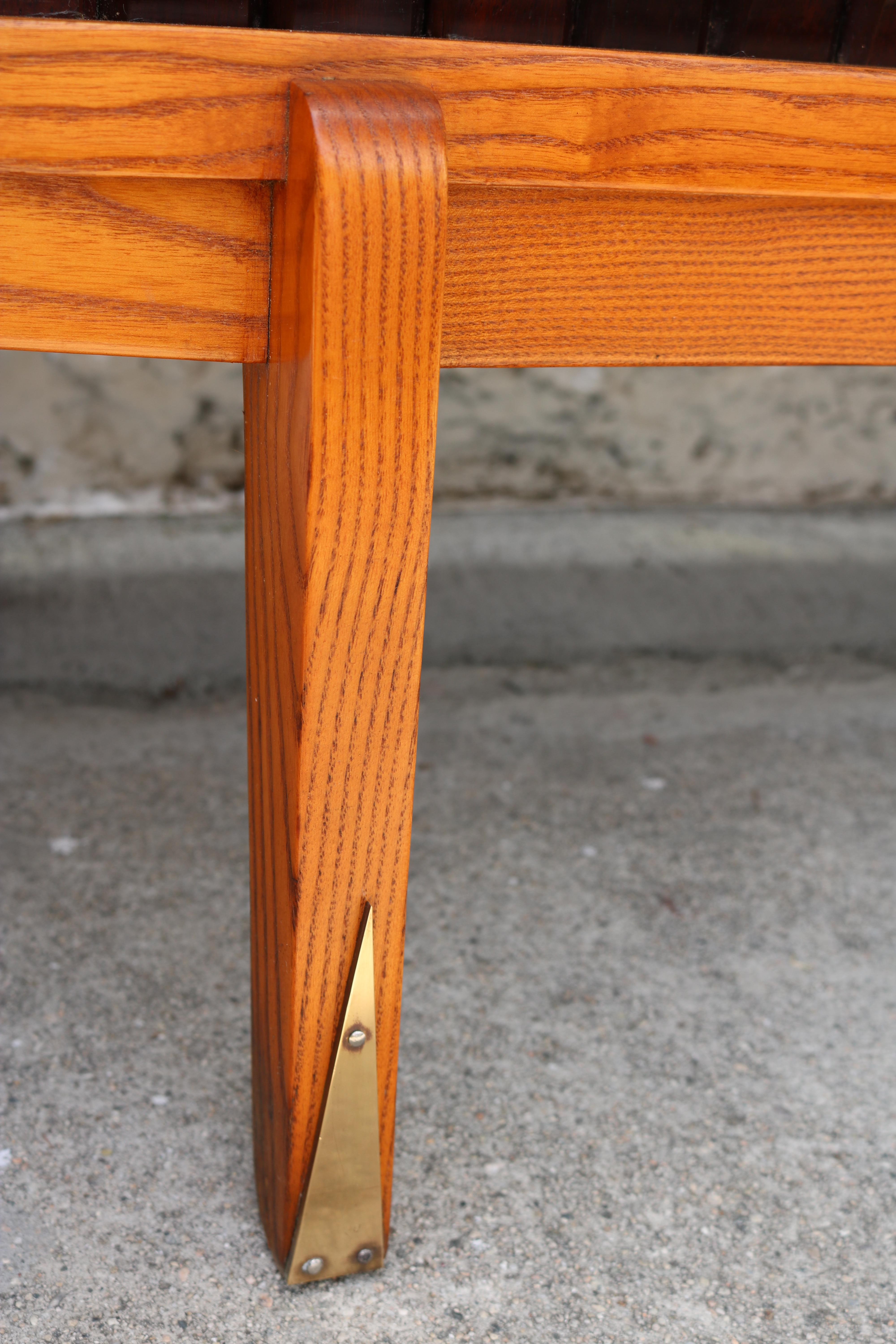 Rosewood and Oak French 1950s Tamboor Door Credenza 1