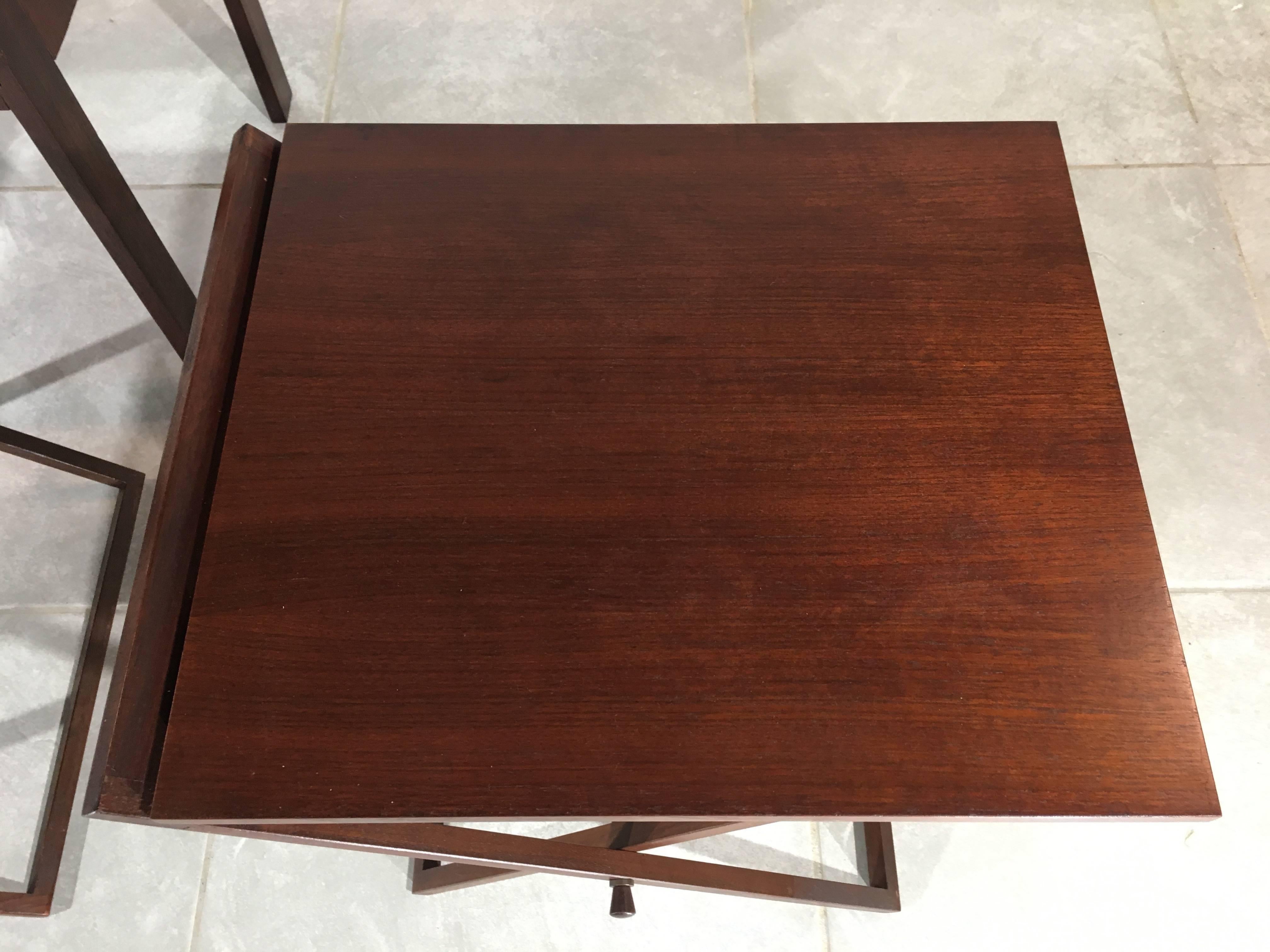 Danish Rosewood and Oak Nesting Tables by Illum Wikkelsø for Silkeborg