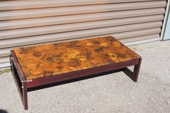Rosewood and Patchwork Copper Coffee Table by Percival Lafer