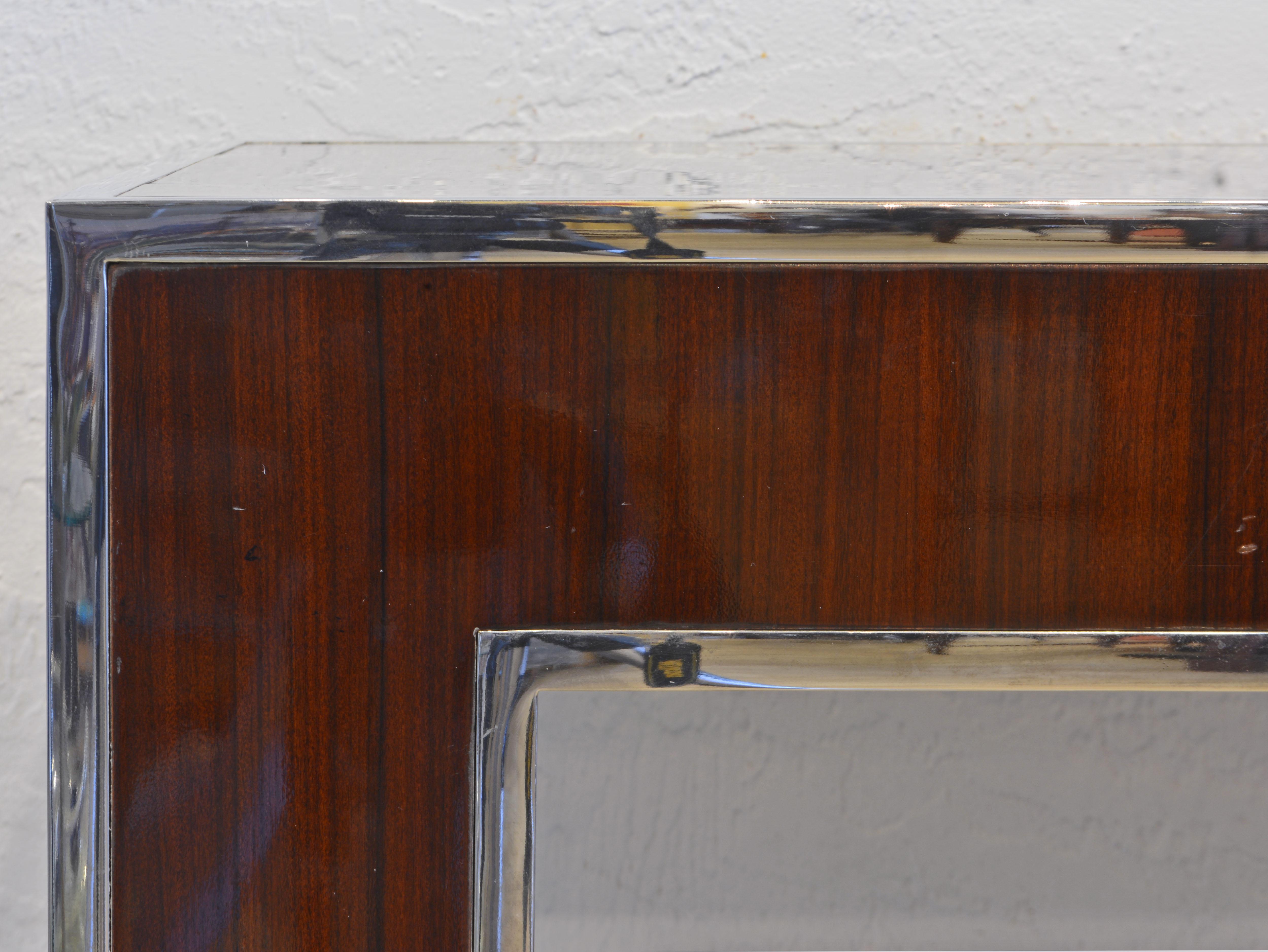 Rosewood and Polished Steel Console Table by Michael Kirkpatrick for Bolier 3