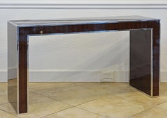 Rosewood and Polished Steel Console Table by Michael Kirkpatrick for Bolier