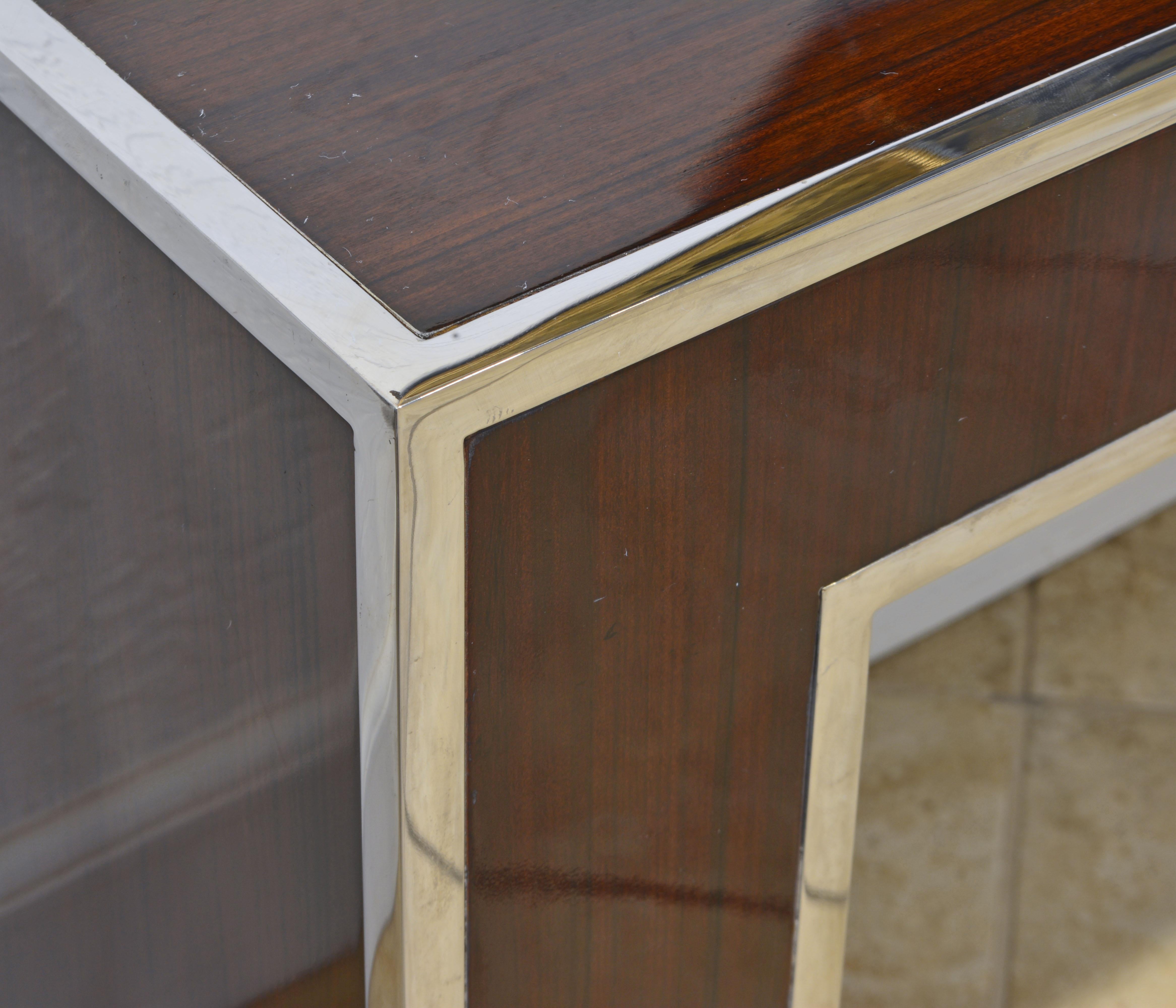 20th Century Rosewood and Polished Steel Console Table by Michael Kirkpatrick for Bolier